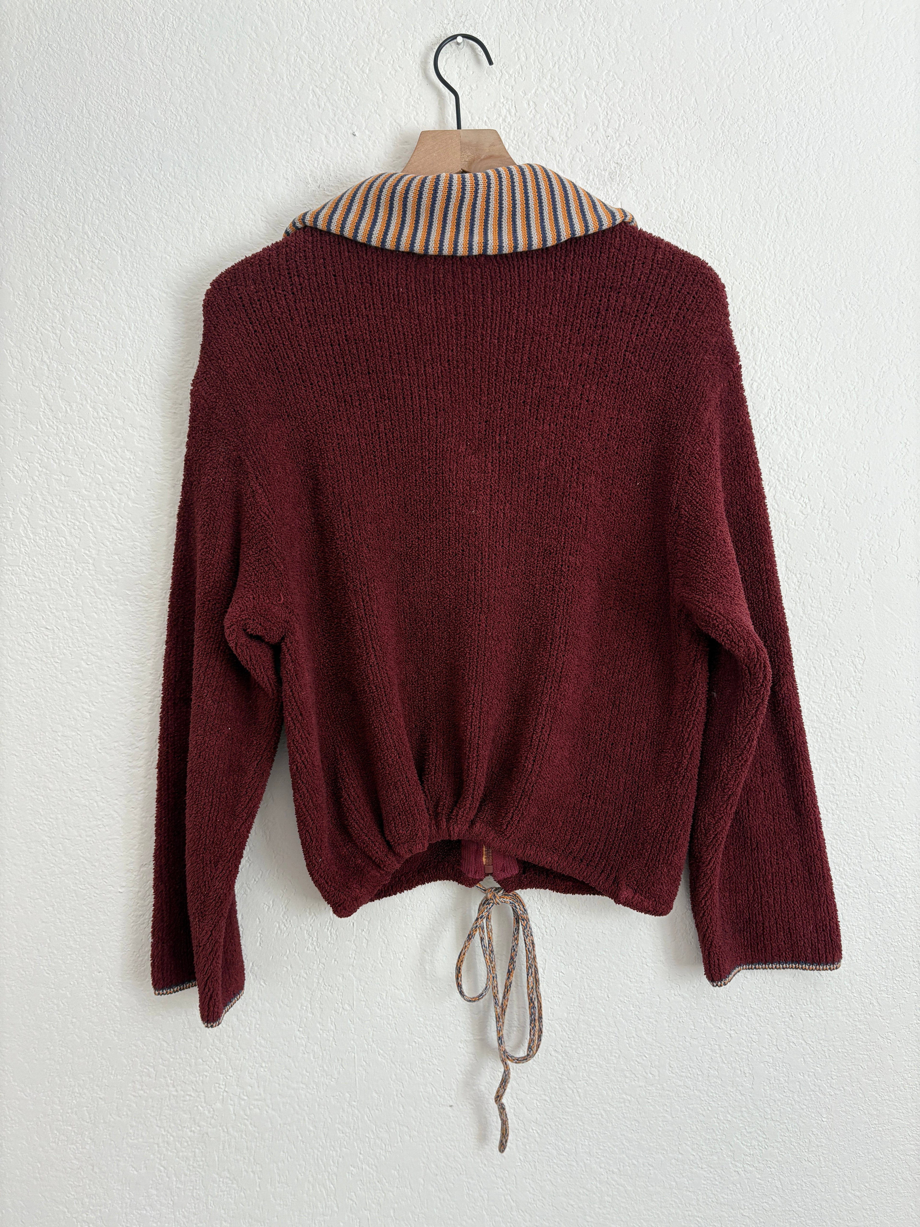 Urban Outfitters Striped Teddy Zip Up Jacket (M)