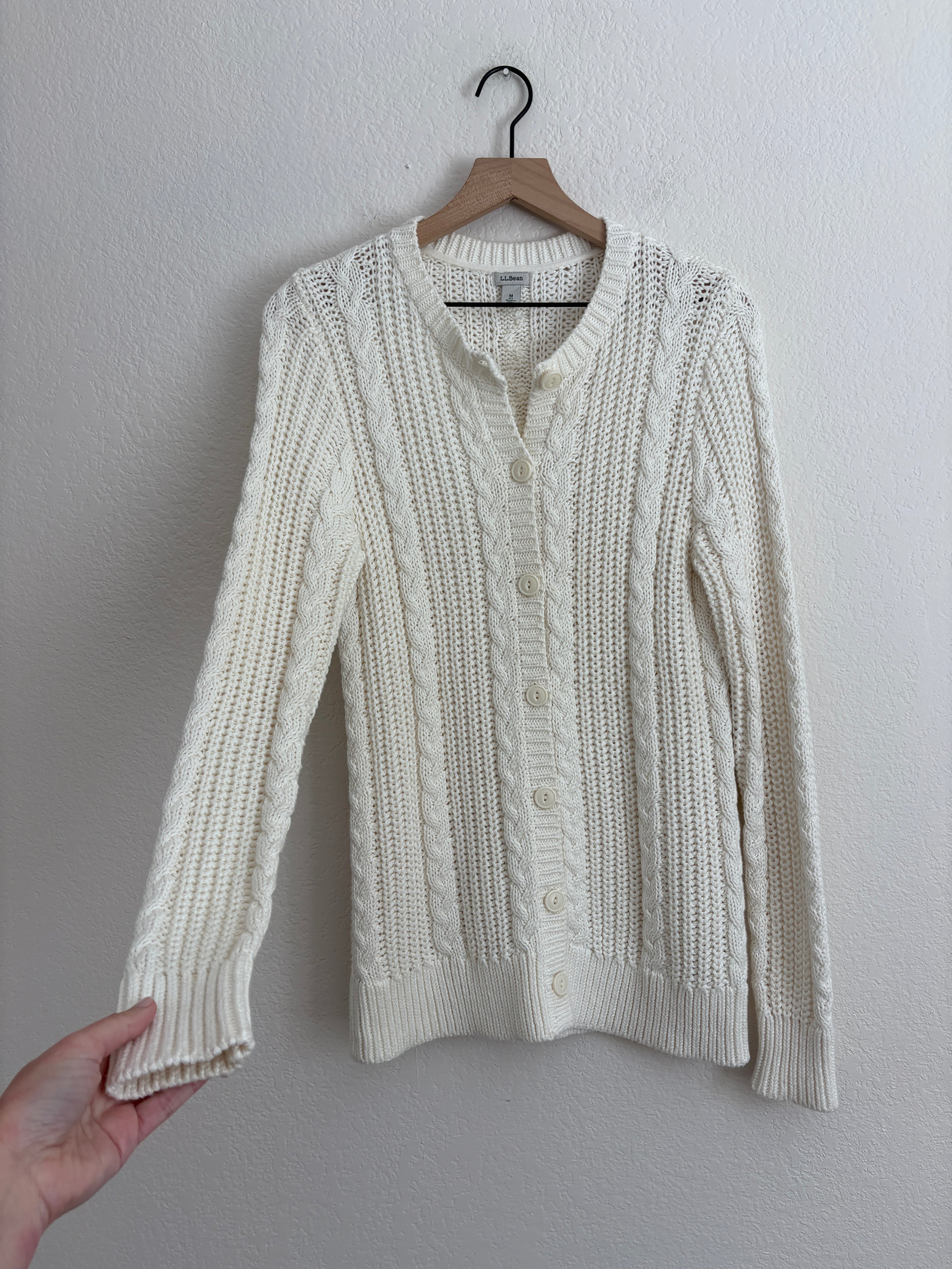 LL Bean Cotton Cable Knit Sweater (M)