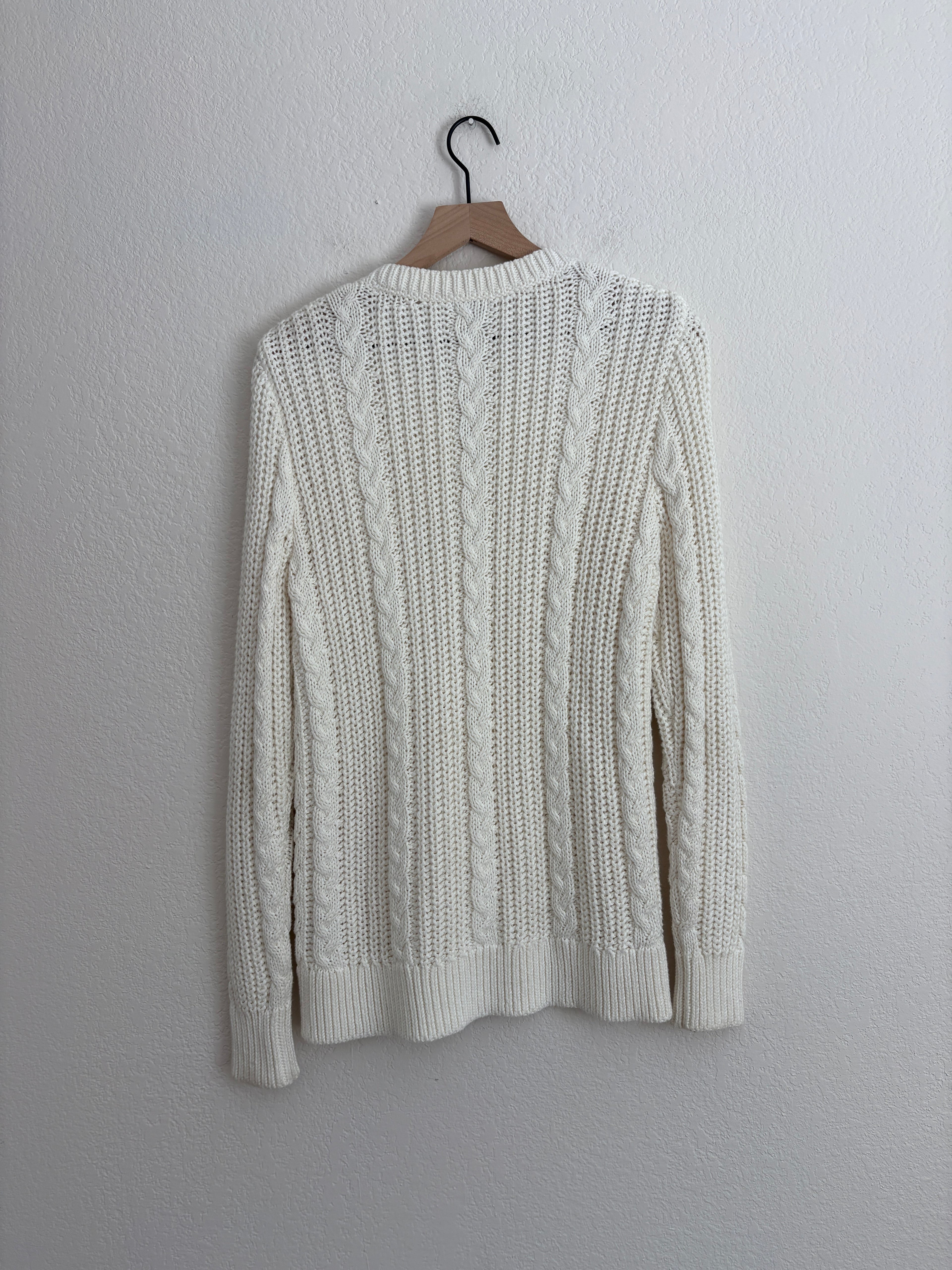 LL Bean Cotton Cable Knit Sweater (M)