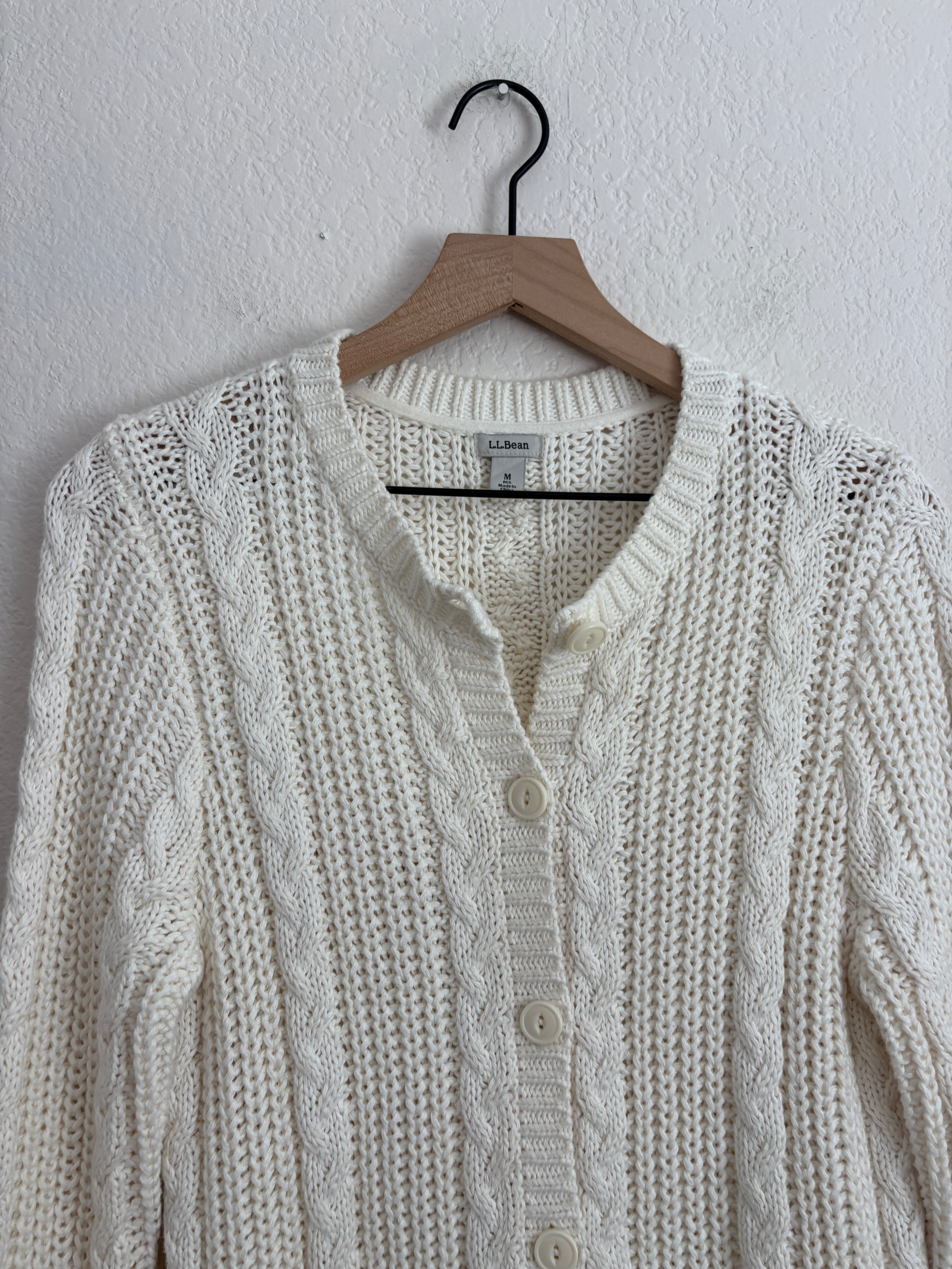 LL Bean Cotton Cable Knit Sweater (M)