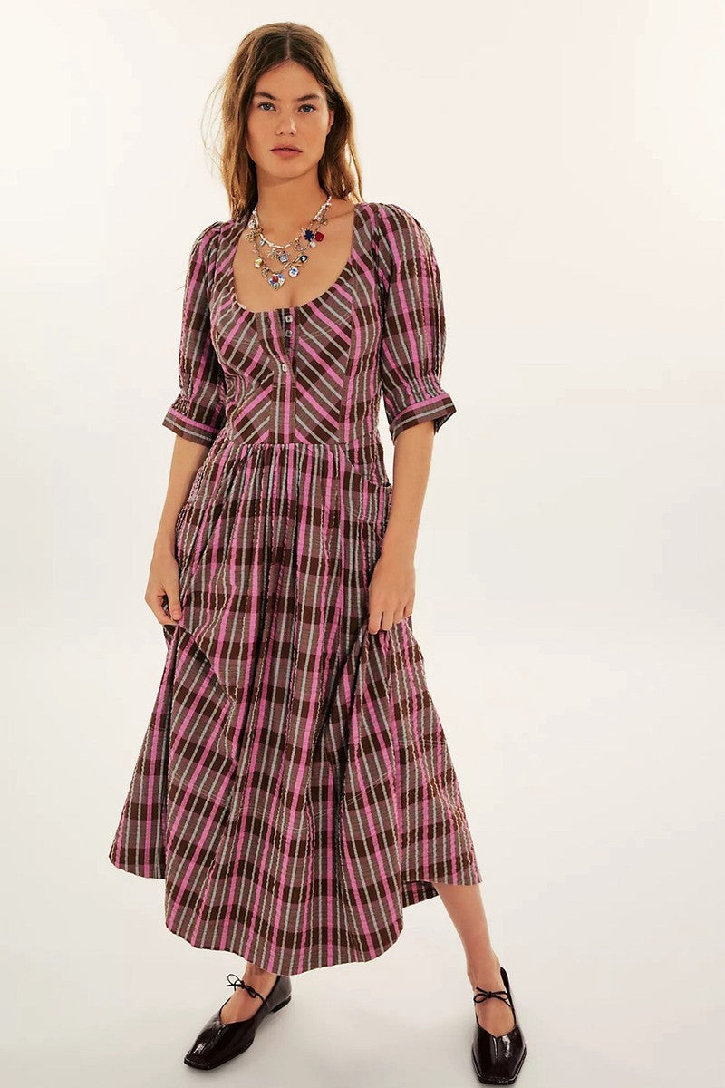 Free People Tulie Plaid Dress (S)