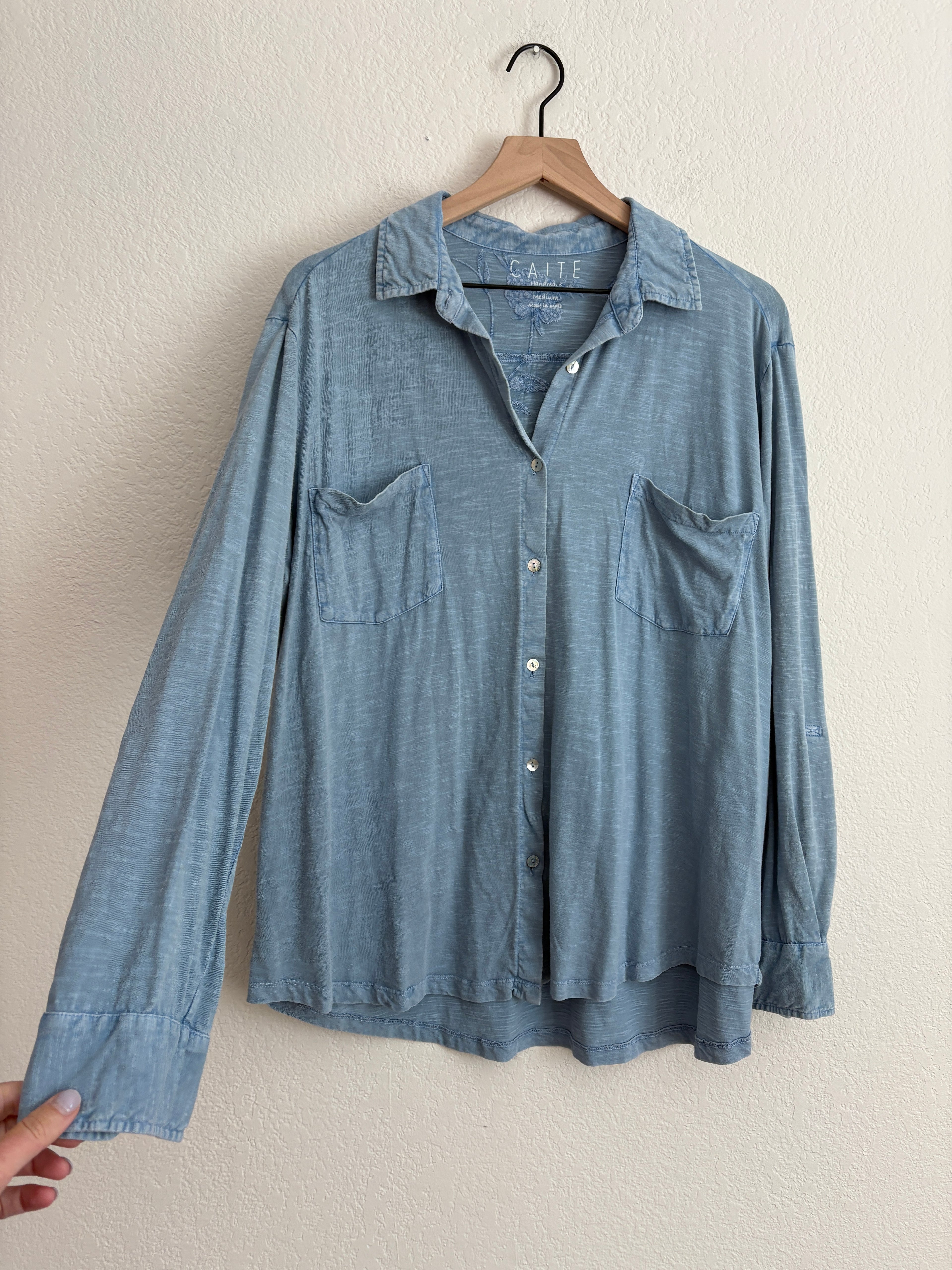 Anthropologie Caite Embroidered Shirt (M)