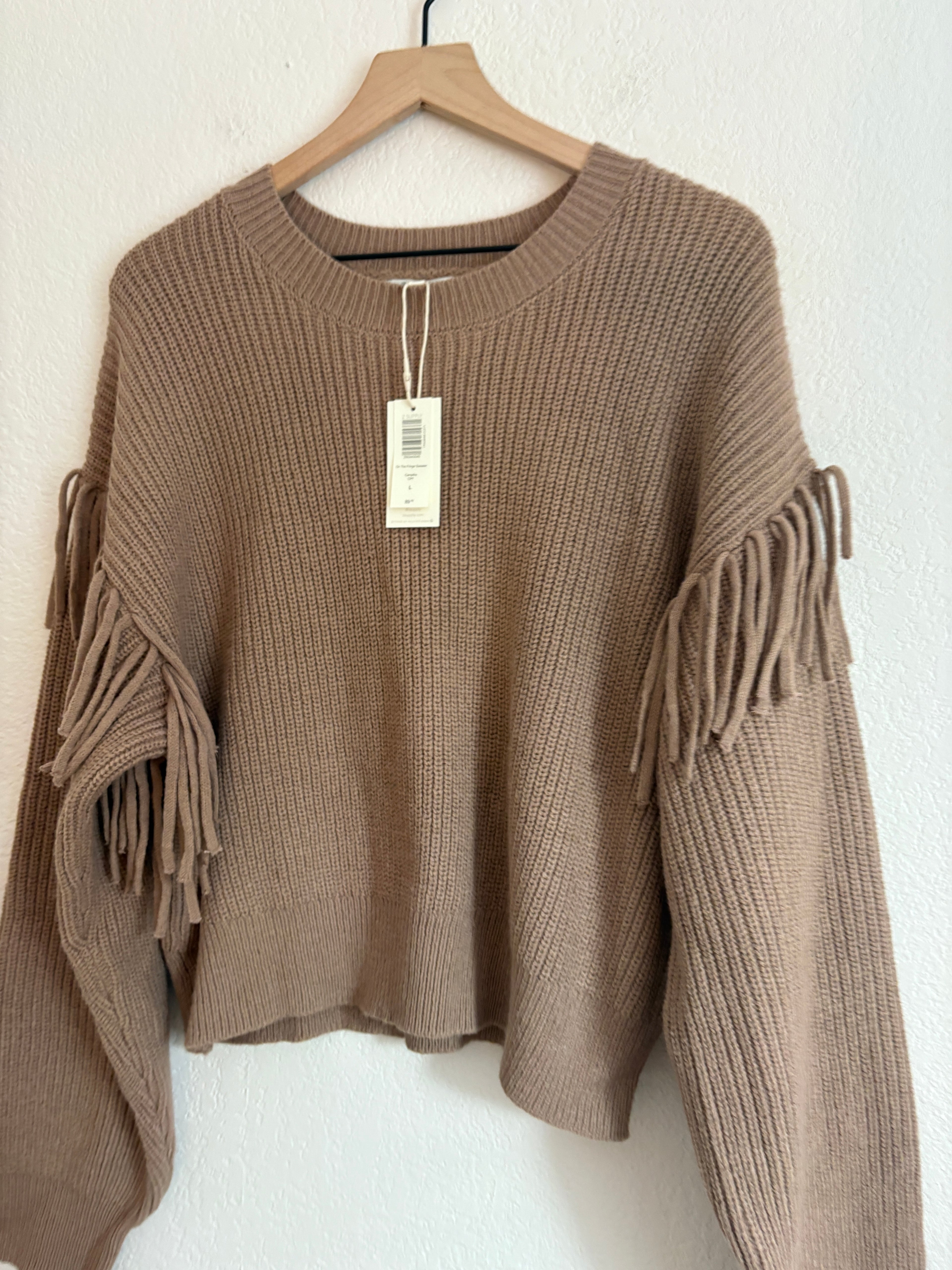 Z Supply Fringe Sweater in Campfire (L)