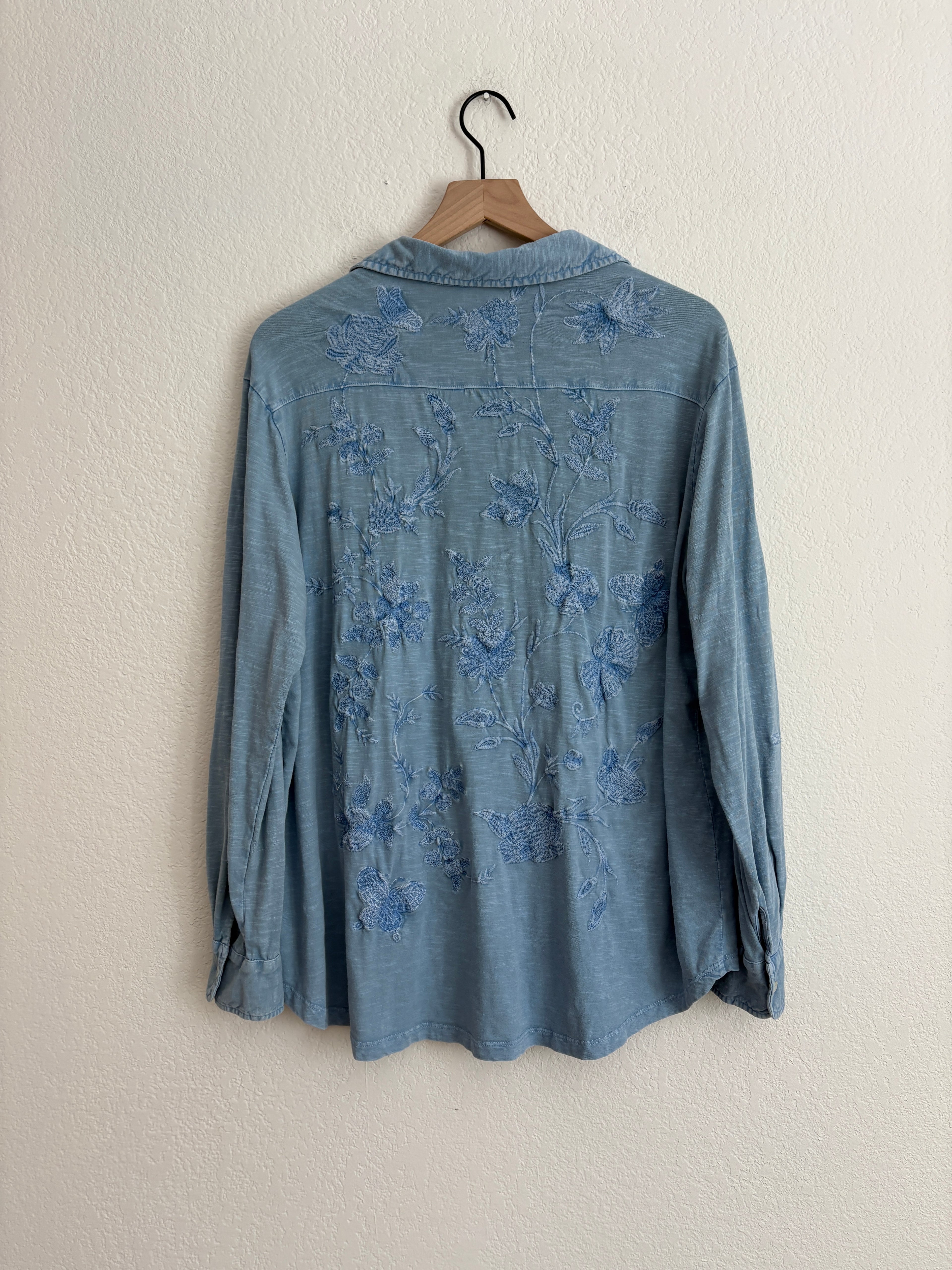 Anthropologie Caite Embroidered Shirt (M)