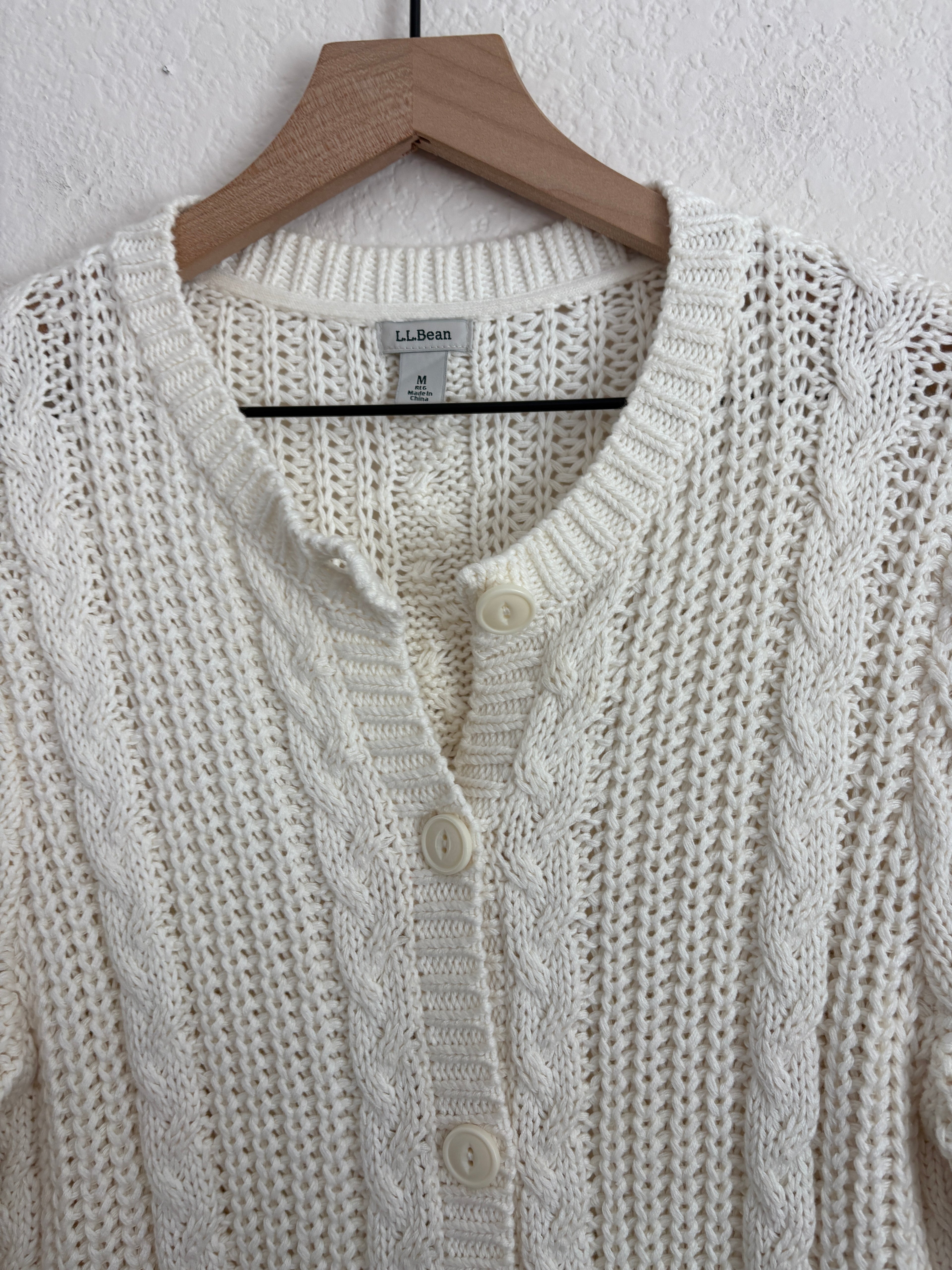 LL Bean Cotton Cable Knit Sweater (M)