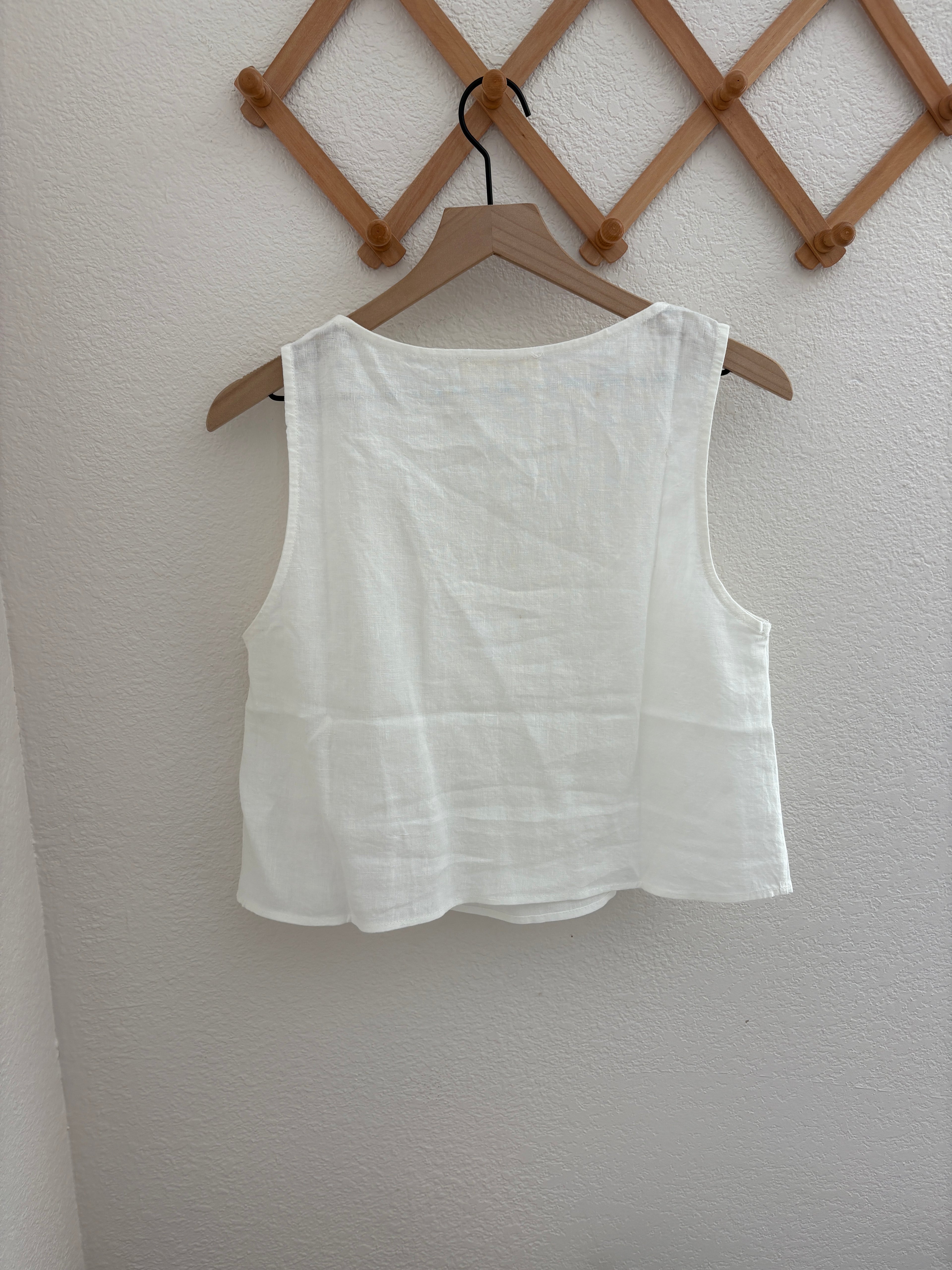 Solai Linen Capri Scoop Neck Tank (M)