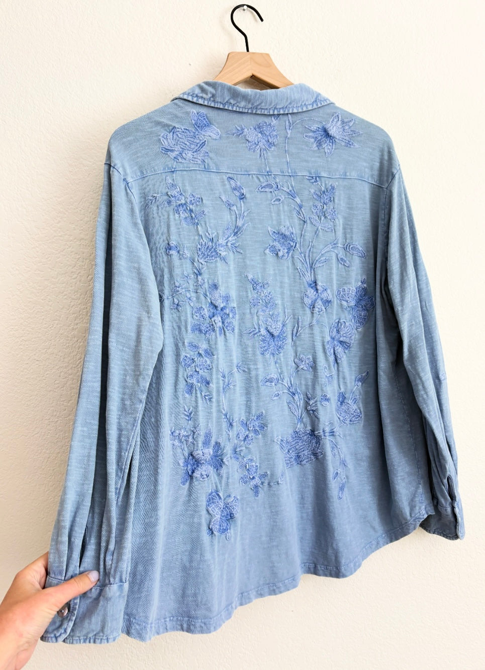 Anthropologie Caite Embroidered Shirt (M)