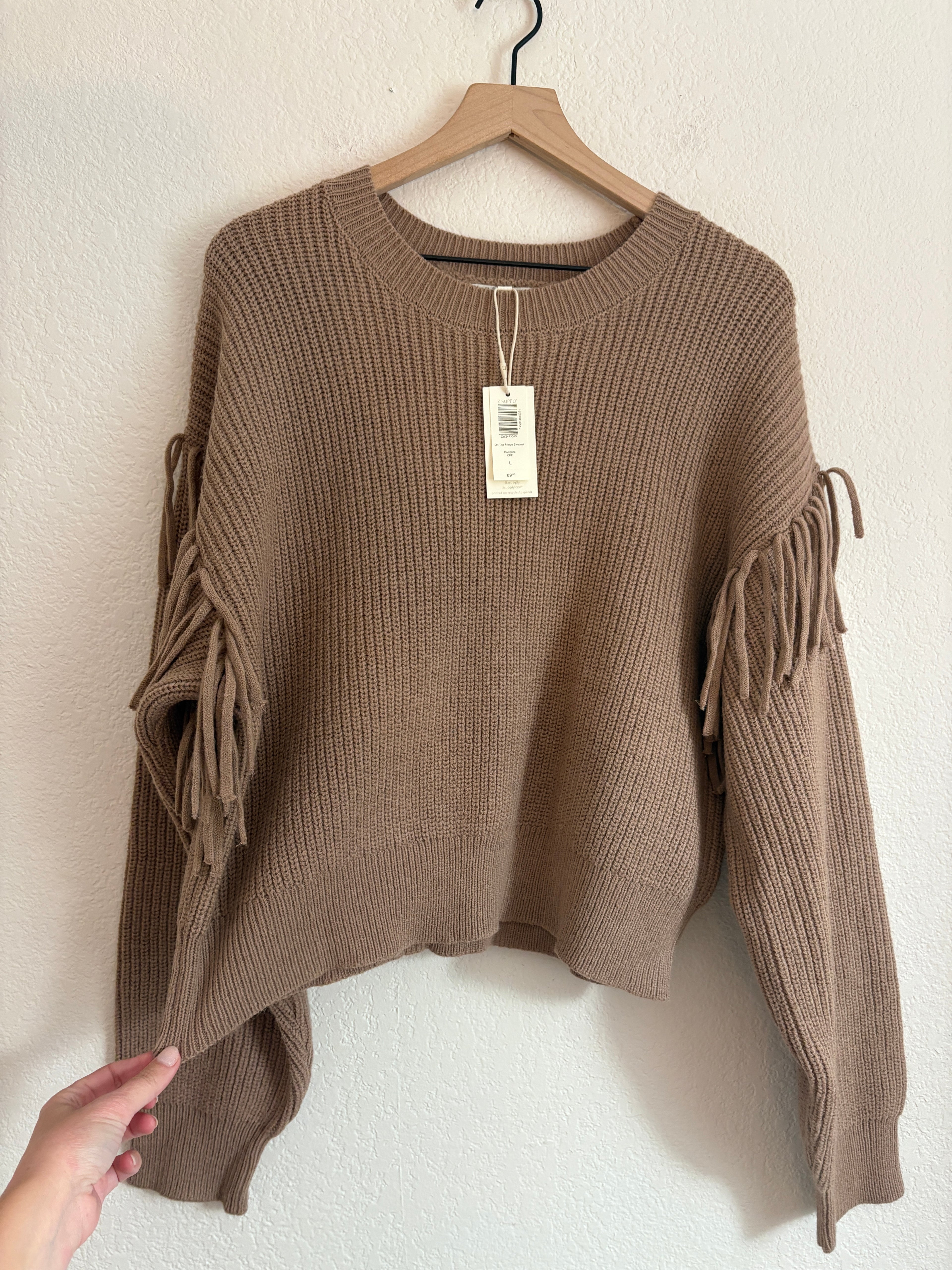 Z Supply Fringe Sweater in Campfire (L)