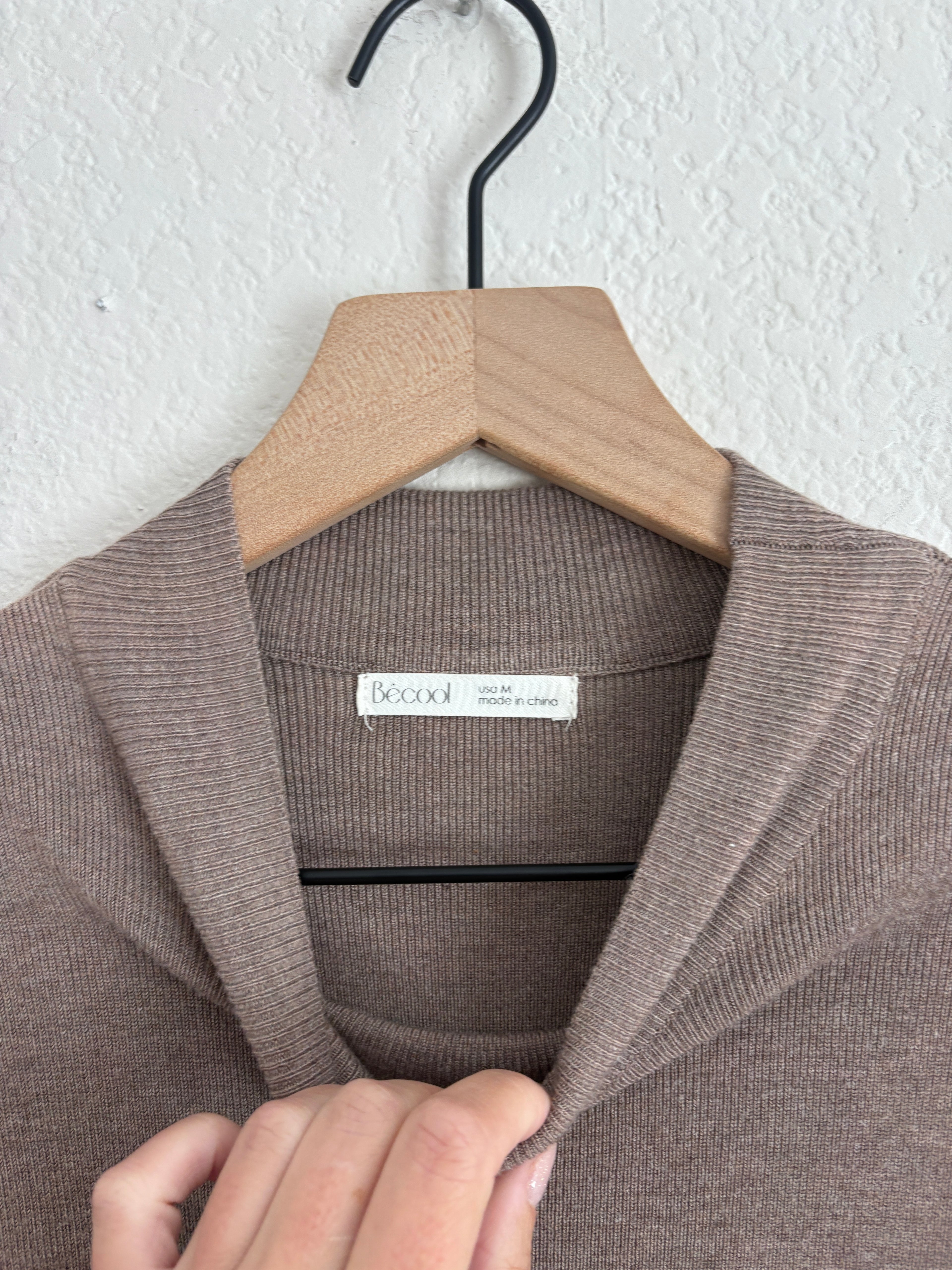 Latte Ribbed Dress (M)