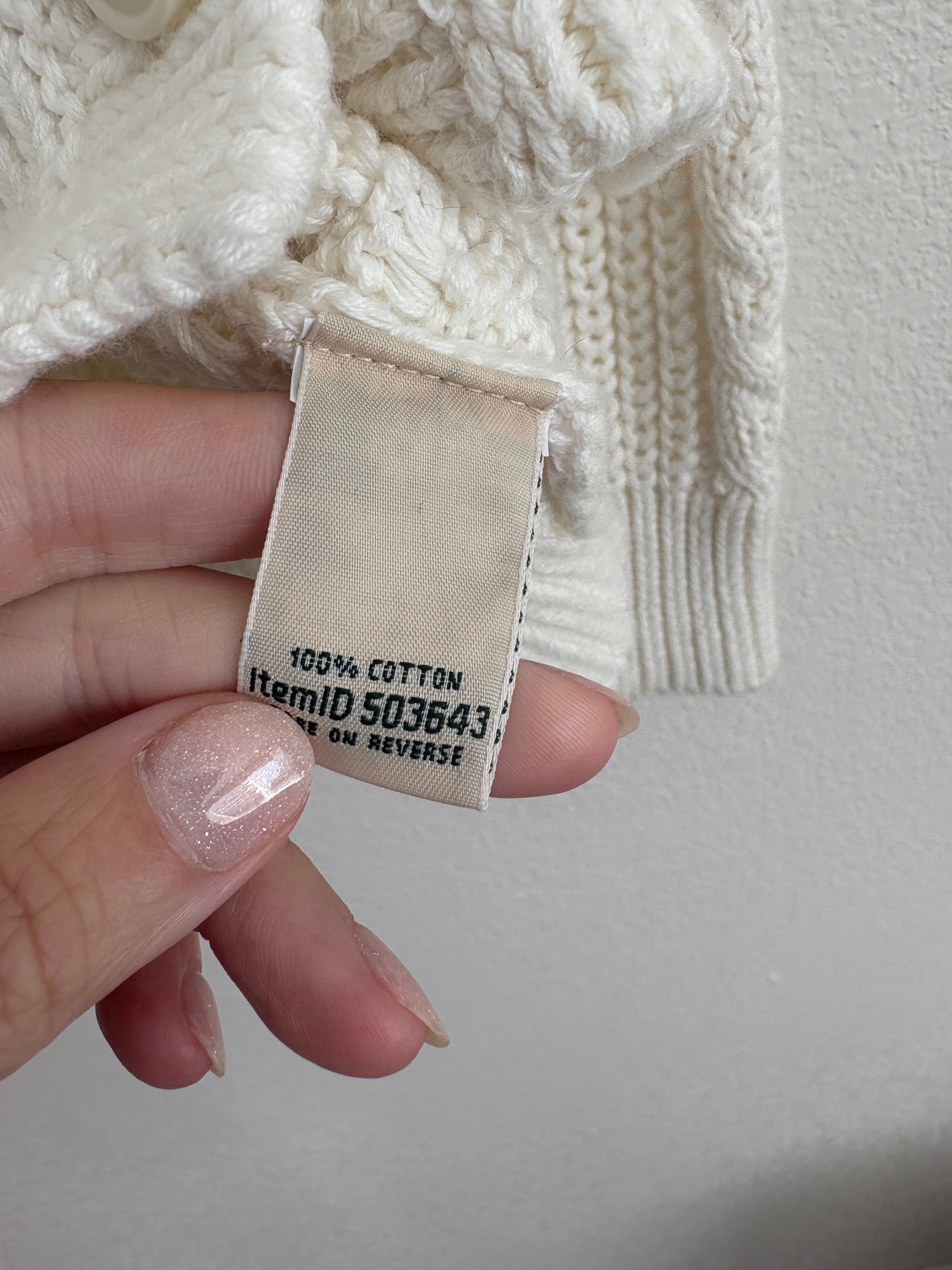 LL Bean Cotton Cable Knit Sweater (M)