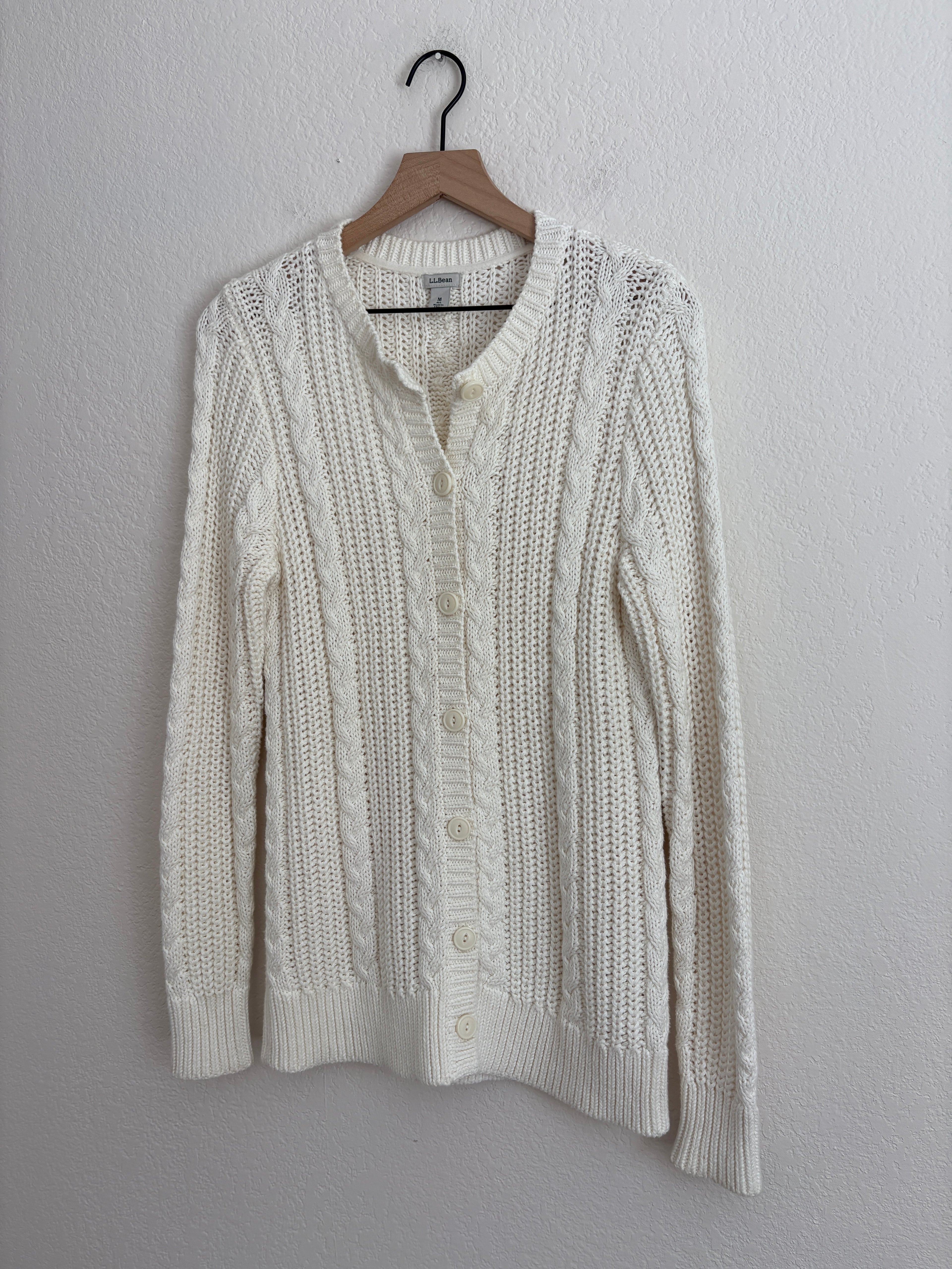 LL Bean Cotton Cable Knit Sweater (M)