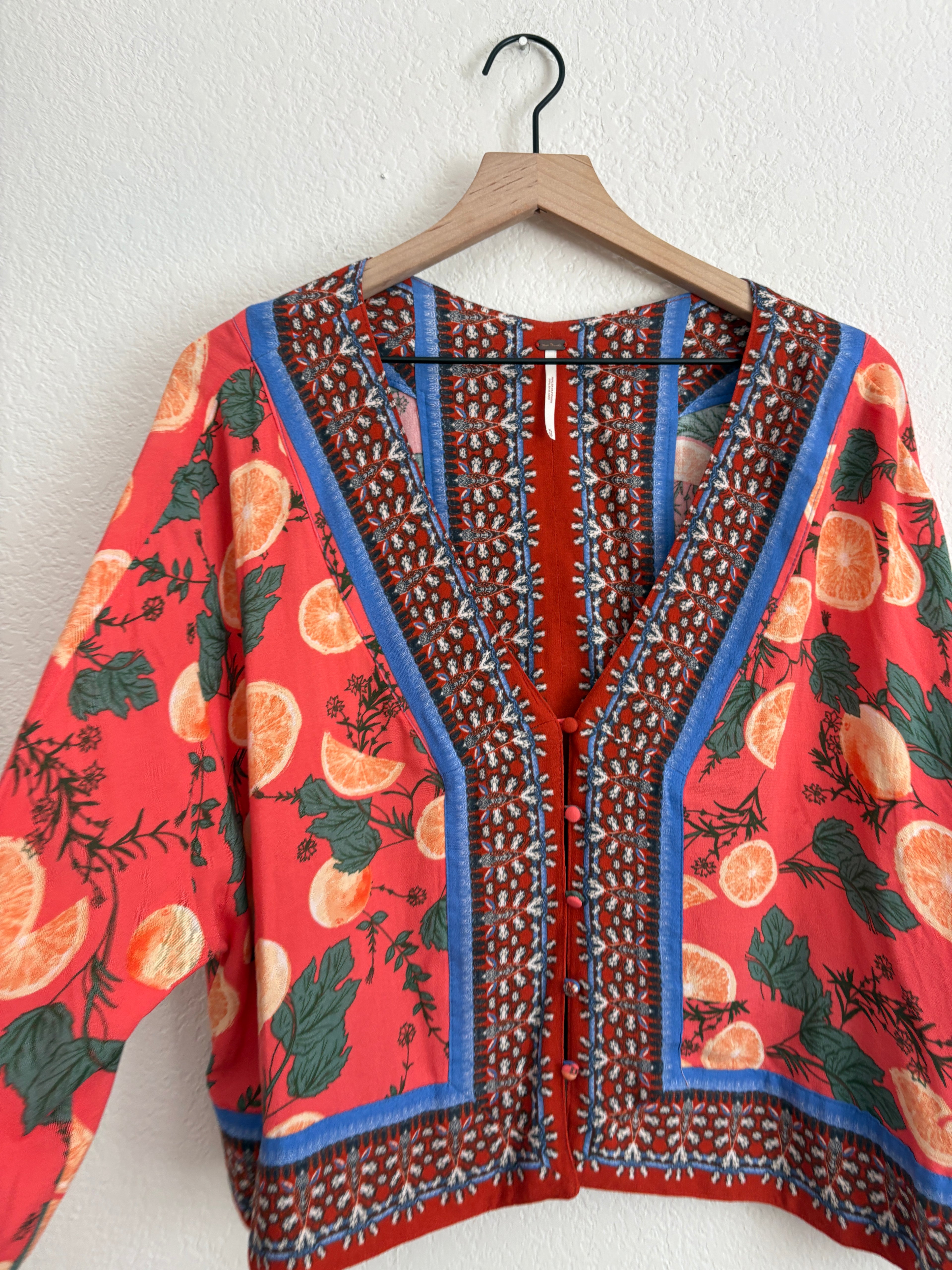 Free People Oranges Boho Top (XS)