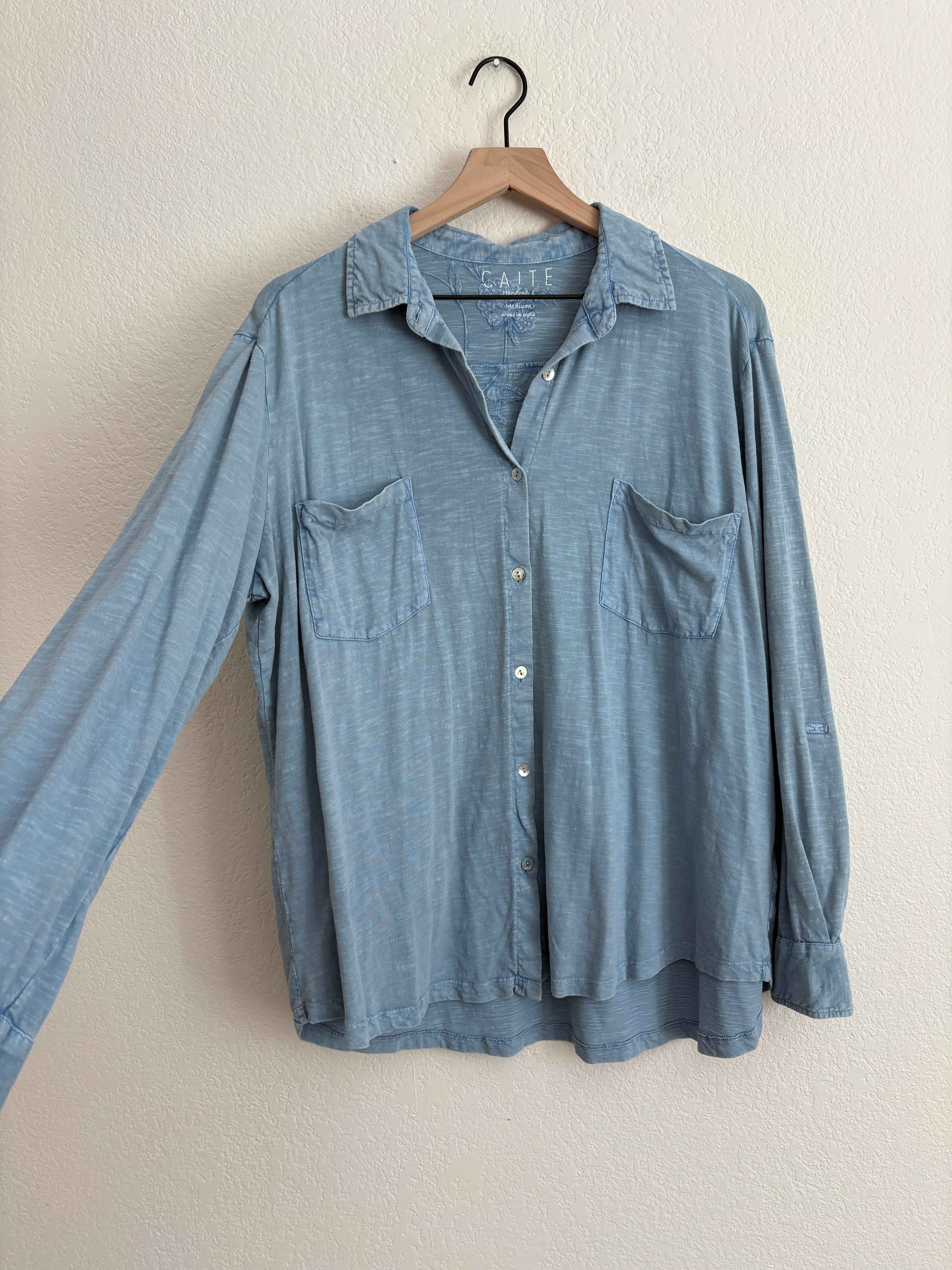 Anthropologie Caite Embroidered Shirt (M)