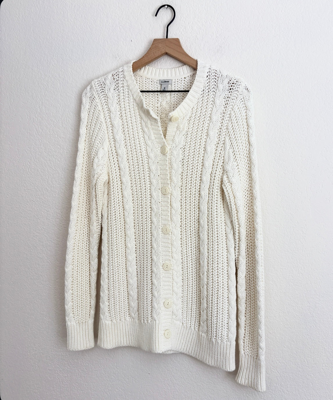 LL Bean Cotton Cable Knit Sweater (M)