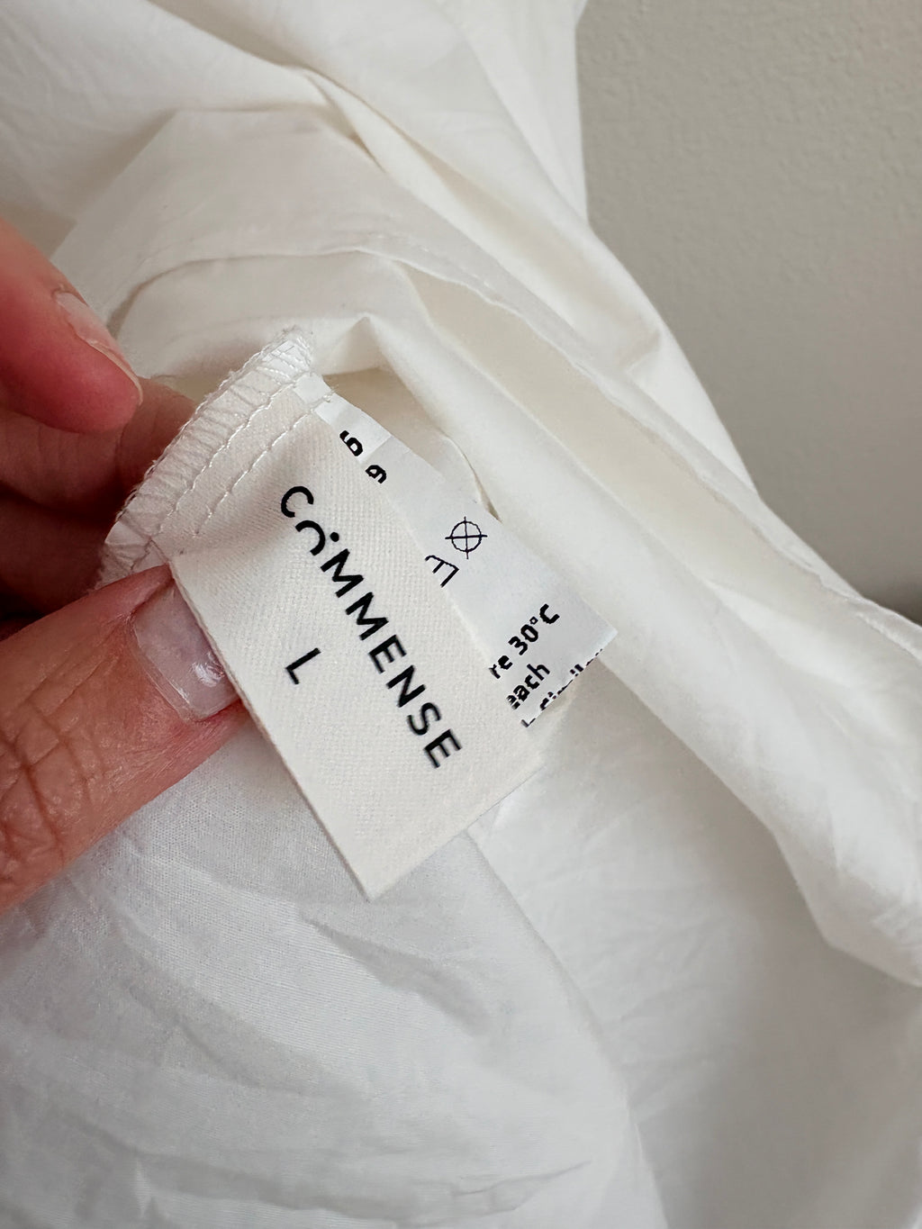 Commense White Midi Cottage Dress (L)