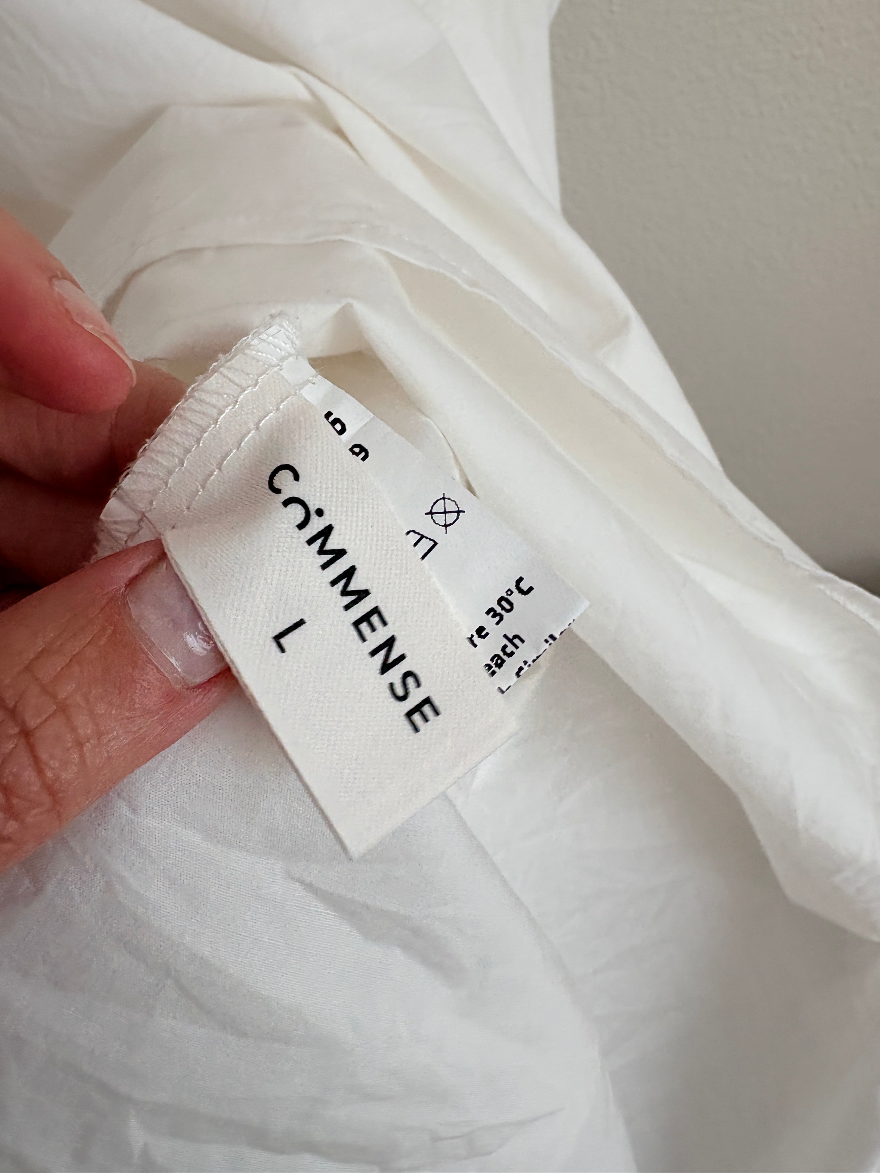Commense White Midi Cottage Dress (L)