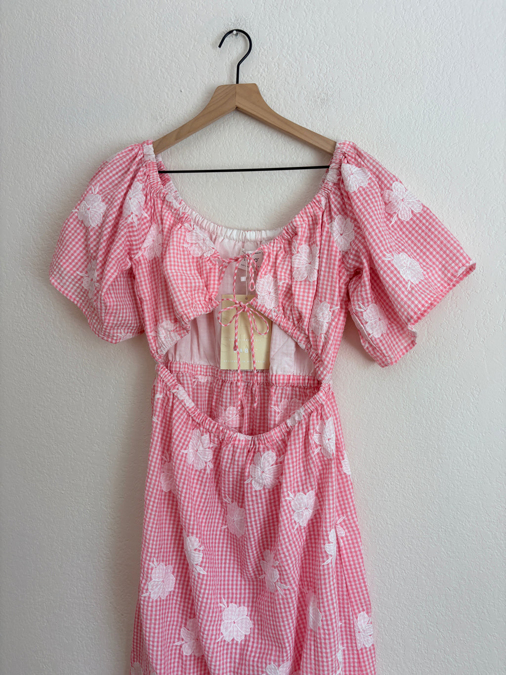 New Sabo Nalu Pink Gingham Dress (L)