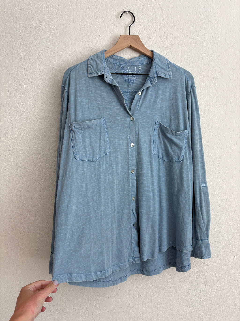 Anthropologie Caite Embroidered Shirt (M)