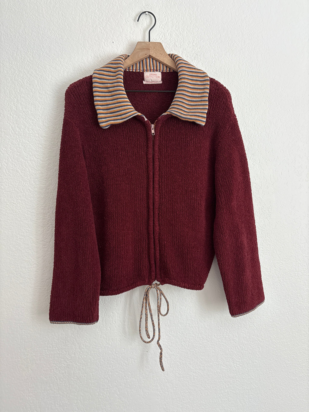 Urban Outfitters Striped Teddy Zip Up Jacket (M)