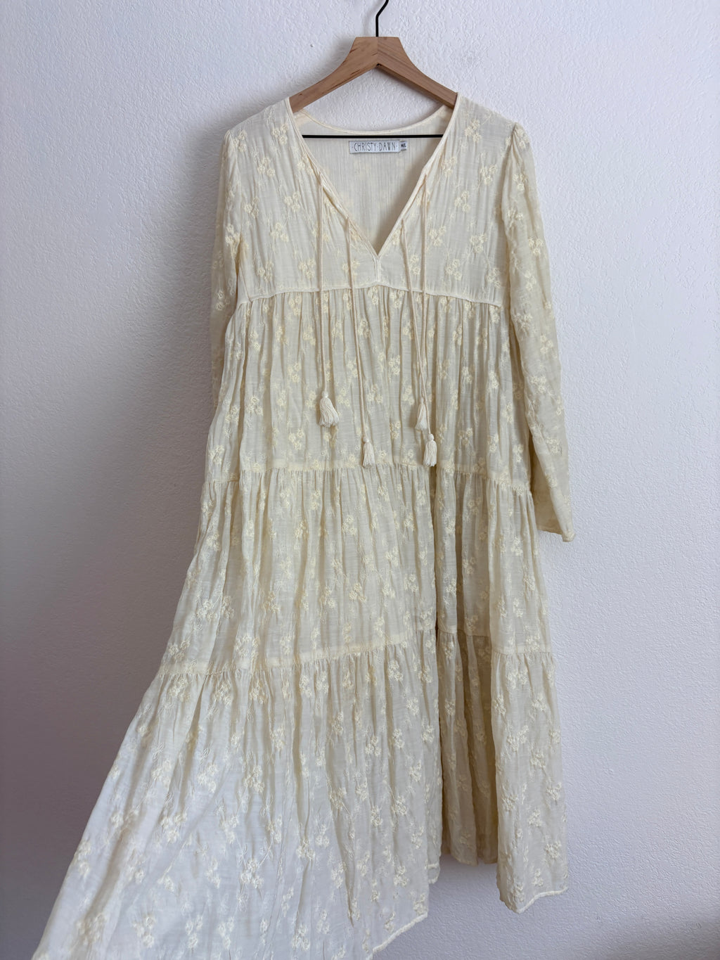 Christy Dawn Paloma Cream Embroidered Dress