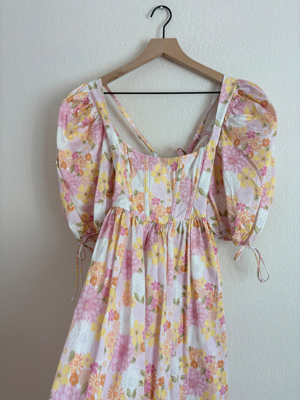 For Love and Lemons Carrie Puff Sleeve Floral Dress (S)