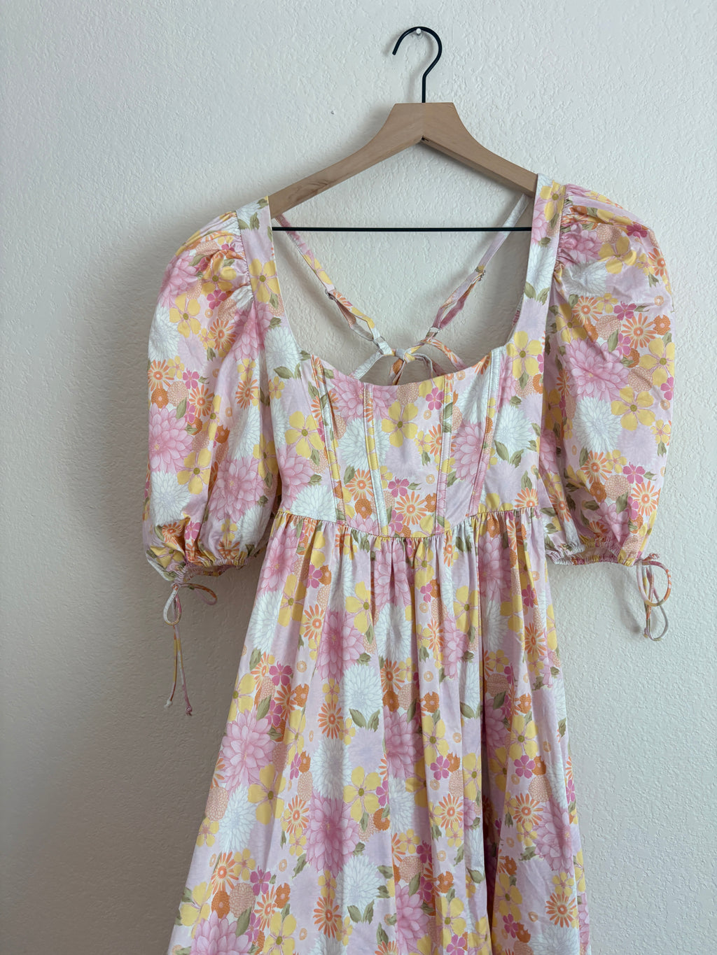 For Love and Lemons Carrie Puff Sleeve Floral Dress (S)