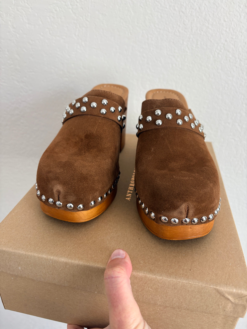 New Anthropologie Studded Heel Clogs (7.5-8)