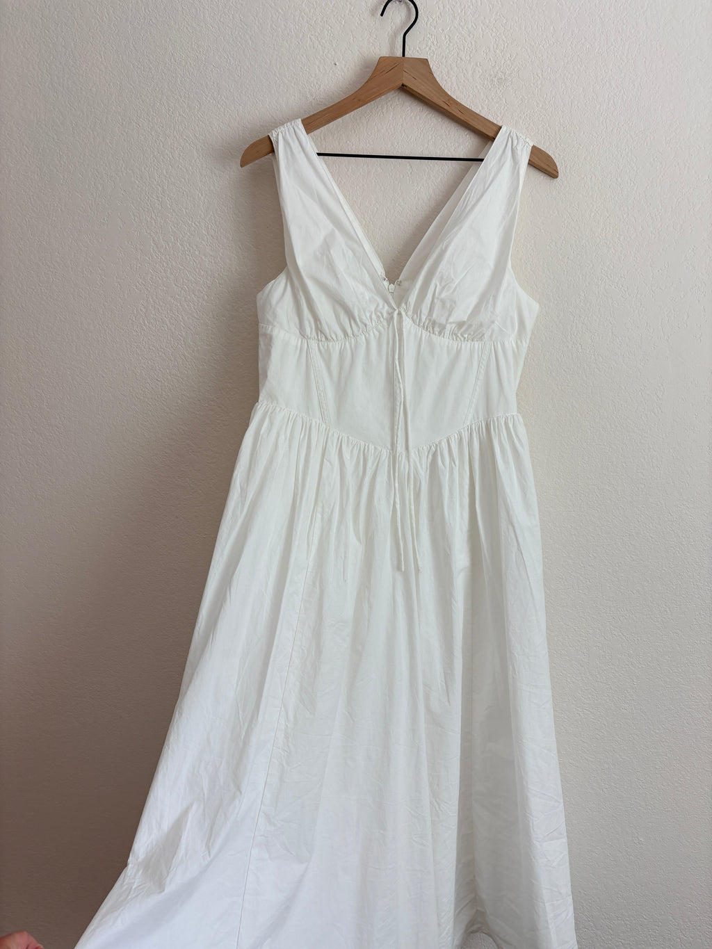Commense White Midi Cottage Dress (L)