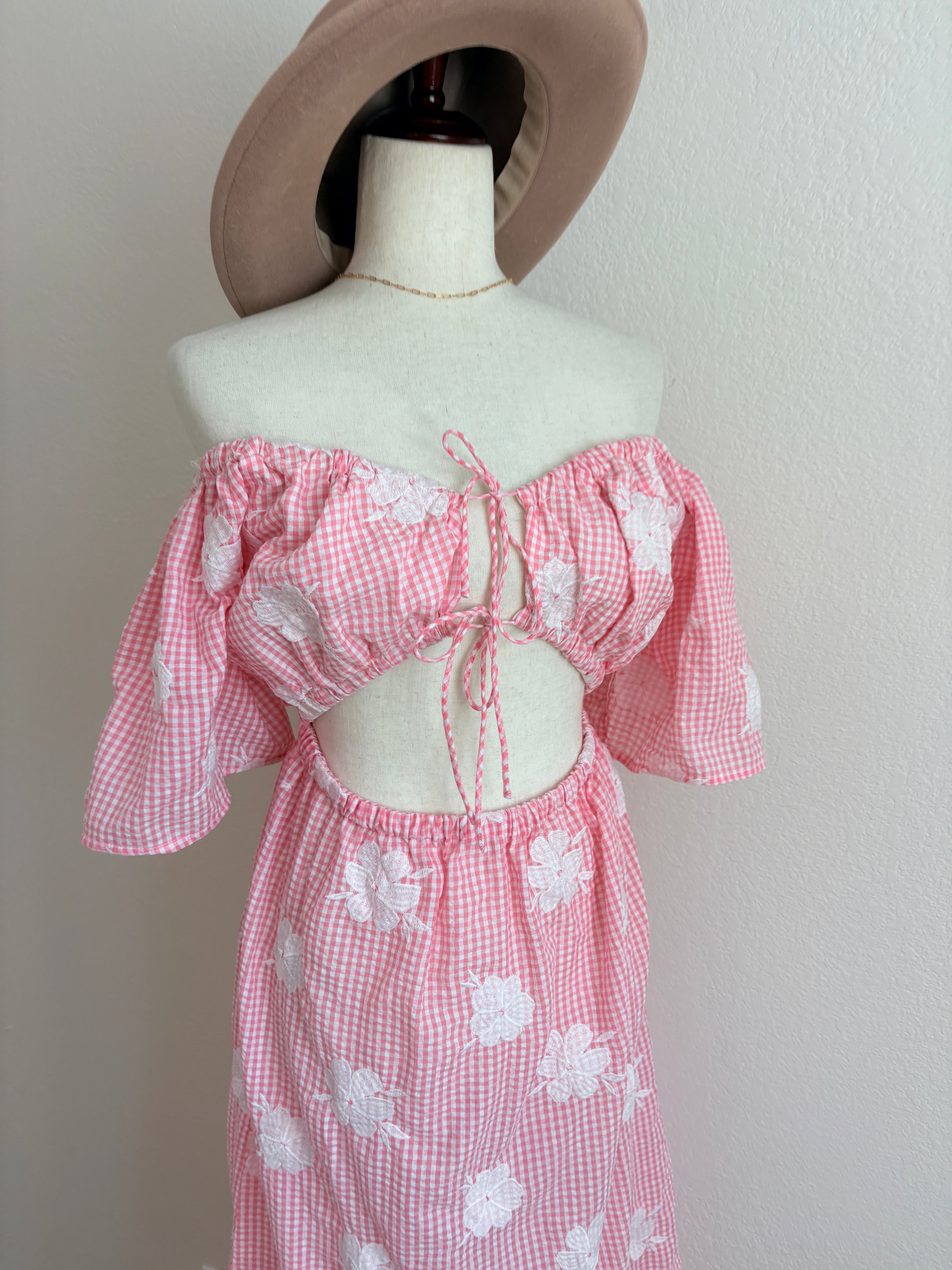 New Sabo Nalu Pink Gingham Dress (L)