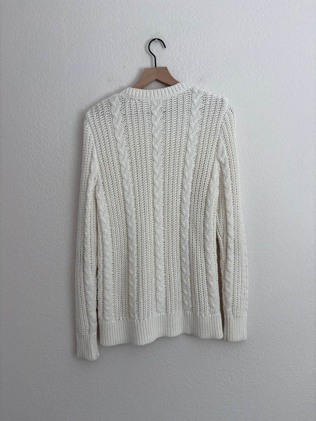 LL Bean Cotton Cable Knit Sweater (M)