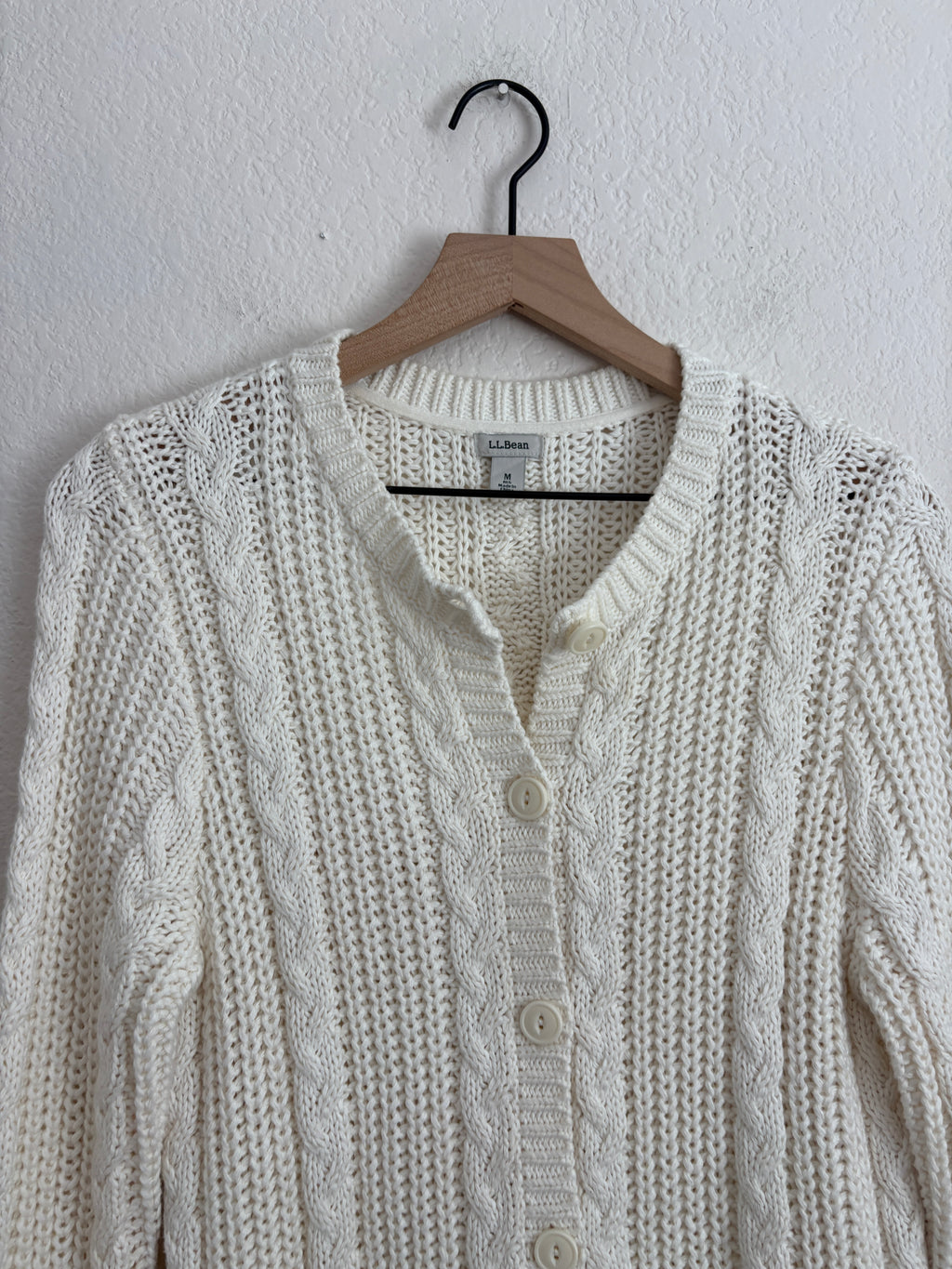 LL Bean Cotton Cable Knit Sweater (M)