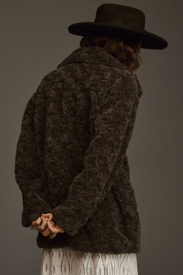 NWT Anthropologie Carly Faux Fur Jacket (L)