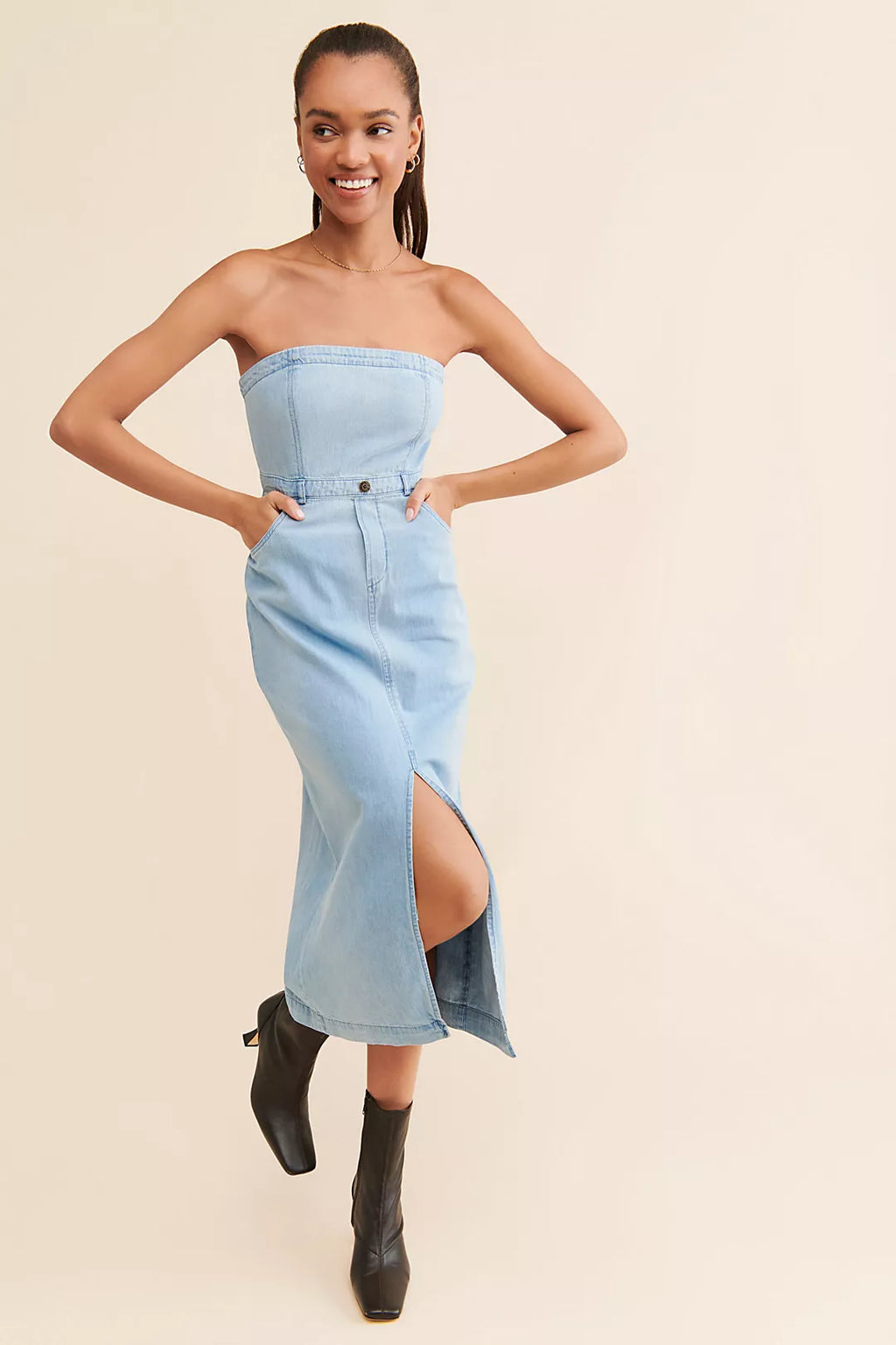 Free People Denim Tube Dress (6)