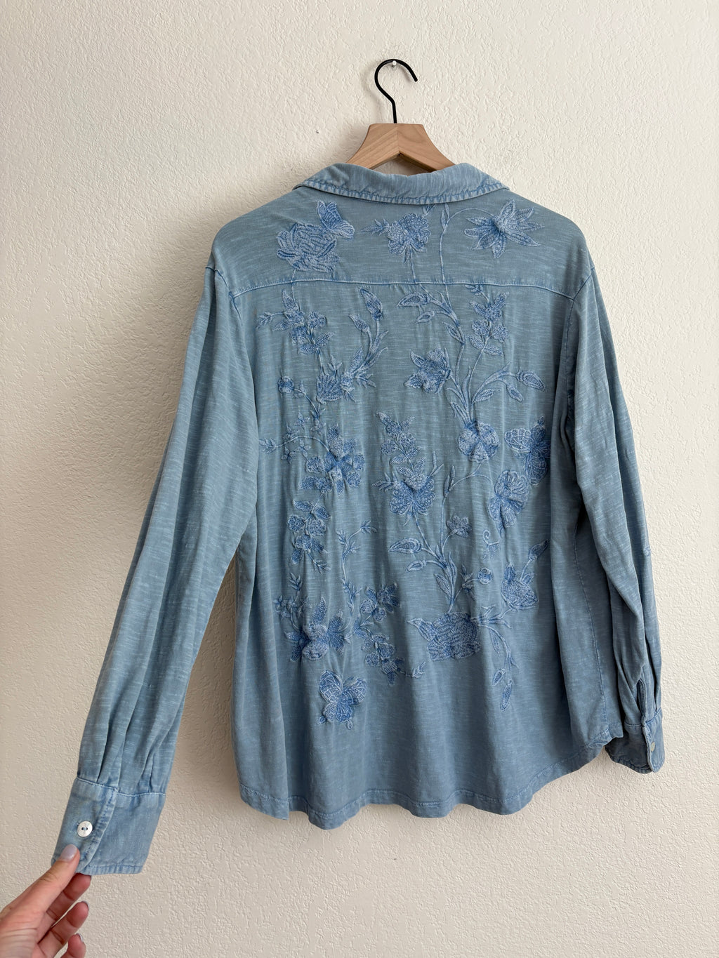 Anthropologie Caite Embroidered Shirt (M)