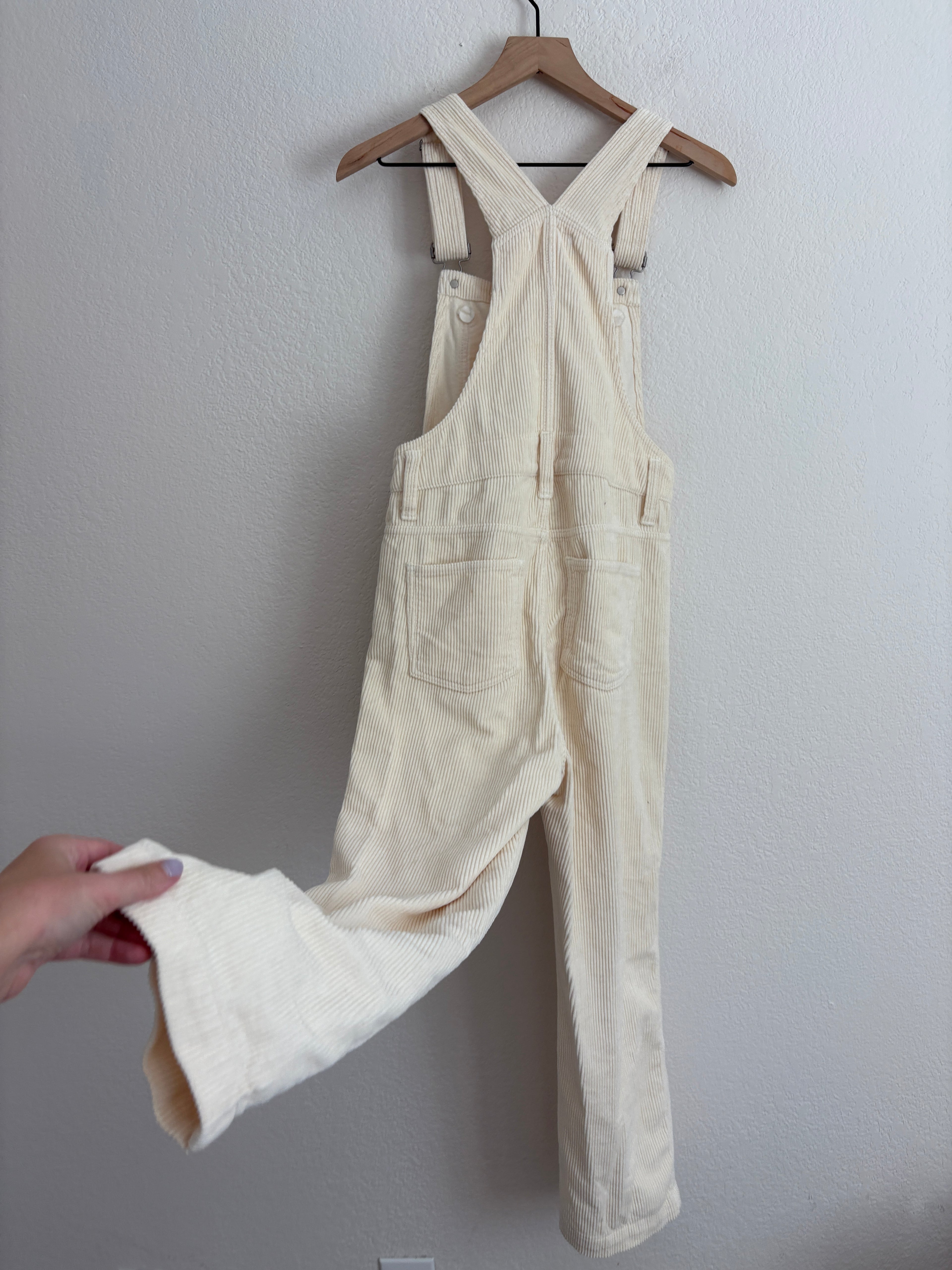 Madewell Cream Corduroy Overalls (XS)