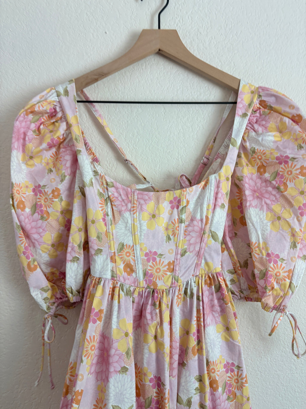 For Love and Lemons Carrie Puff Sleeve Floral Dress (S)