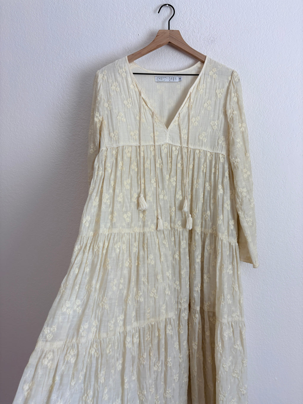 Christy Dawn Paloma Cream Embroidered Dress