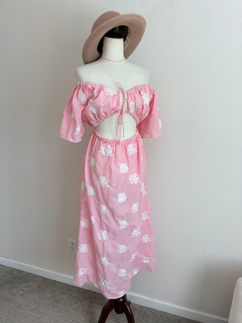 New Sabo Nalu Pink Gingham Dress (L)