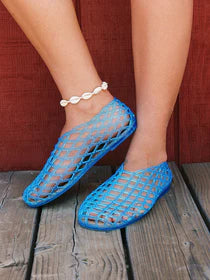 Coconuts by Matisse Blue Jelly Woven Slip-On Sandals (8)