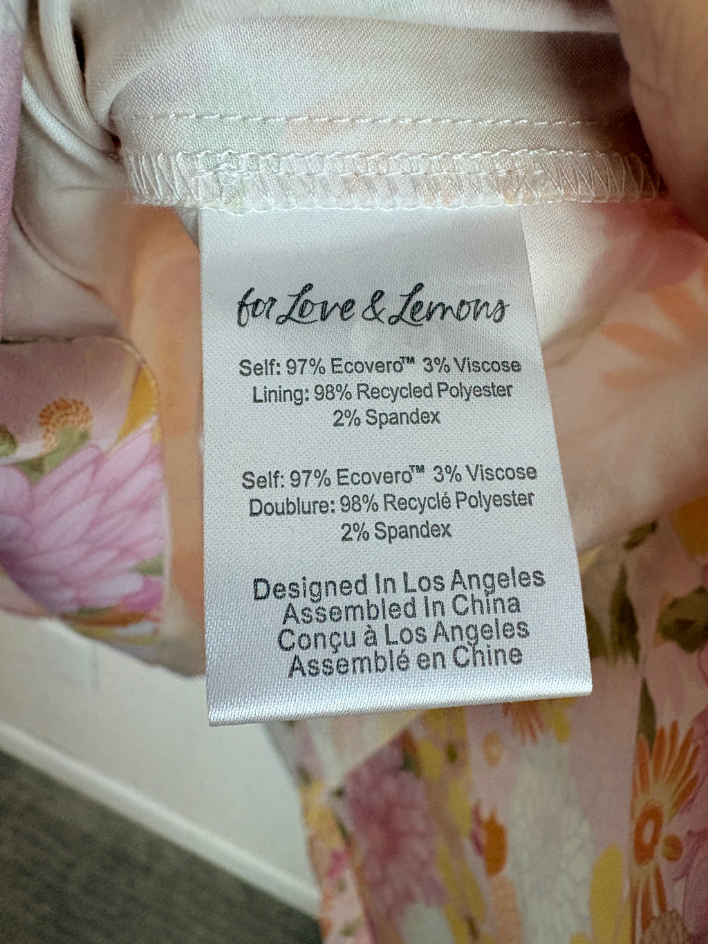 For Love and Lemons Carrie Puff Sleeve Floral Dress (S)