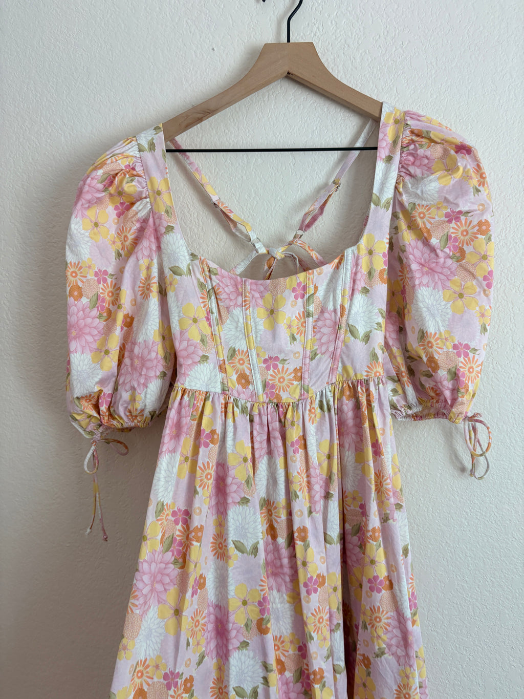For Love and Lemons Carrie Puff Sleeve Floral Dress (S)