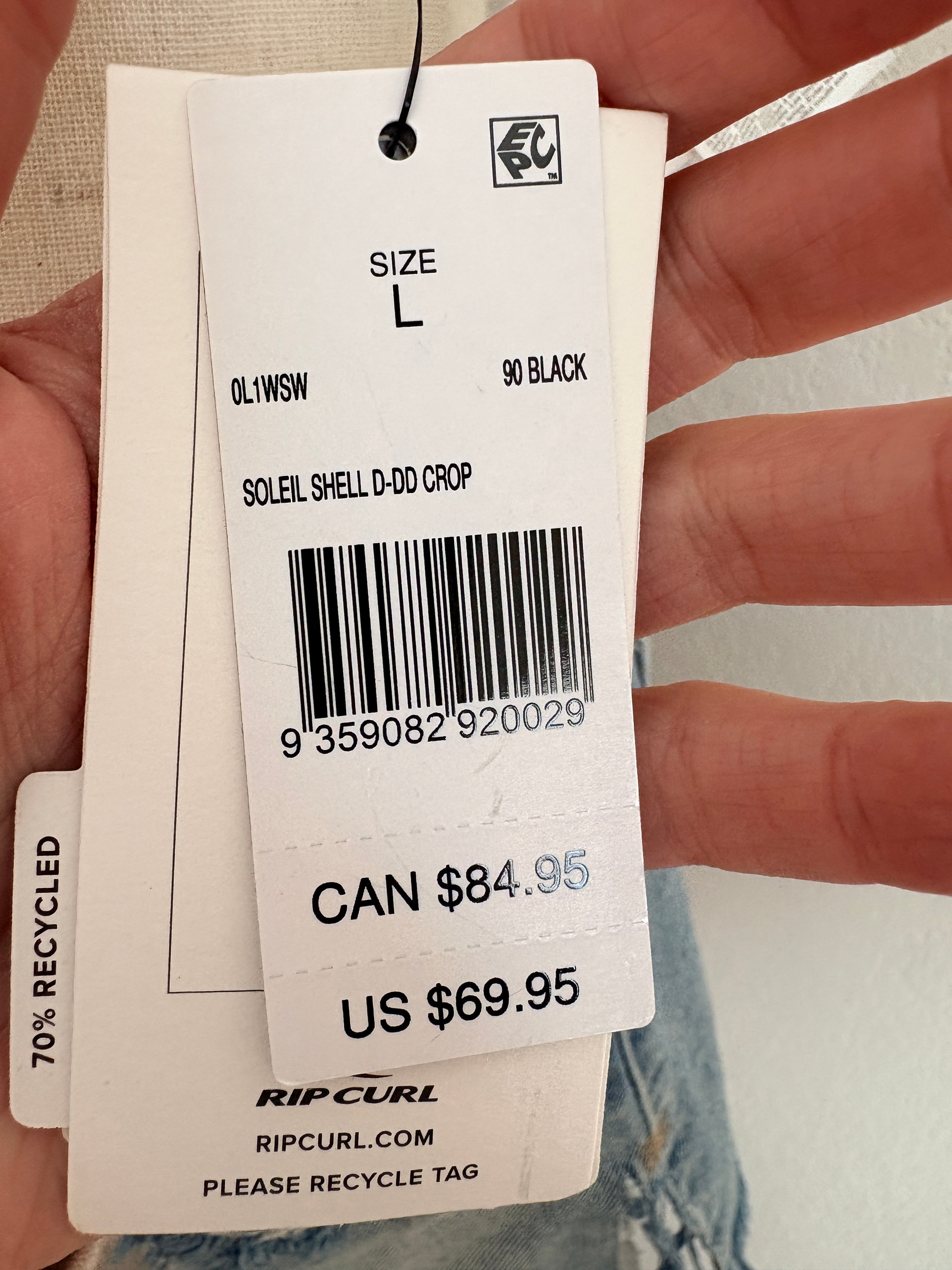 New Rip Curl D/DD Seashell Swim Top (L)