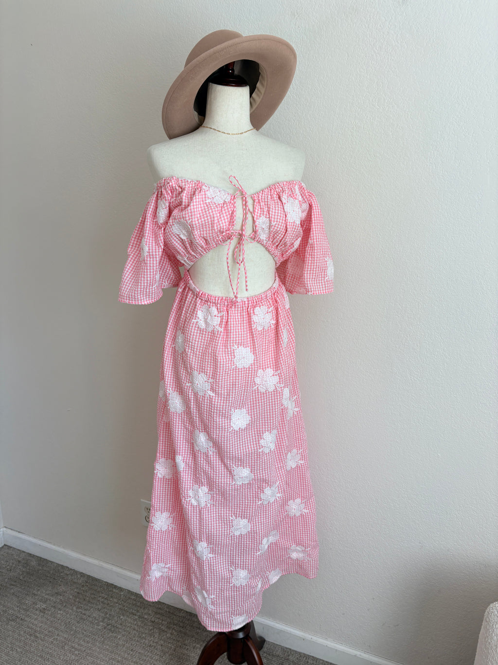 New Sabo Nalu Pink Gingham Dress (L)