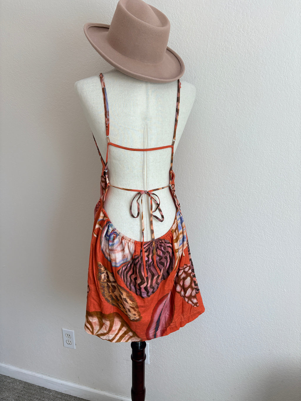 New Celandine Anthropologie Linen Blend Seashell Mini Dress (L)