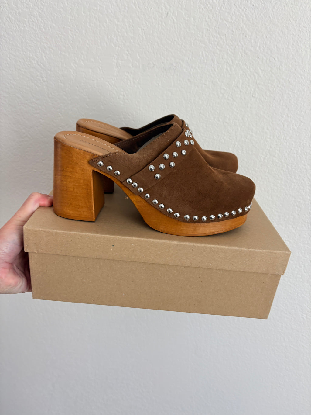 New Anthropologie Studded Heel Clogs (7.5-8)