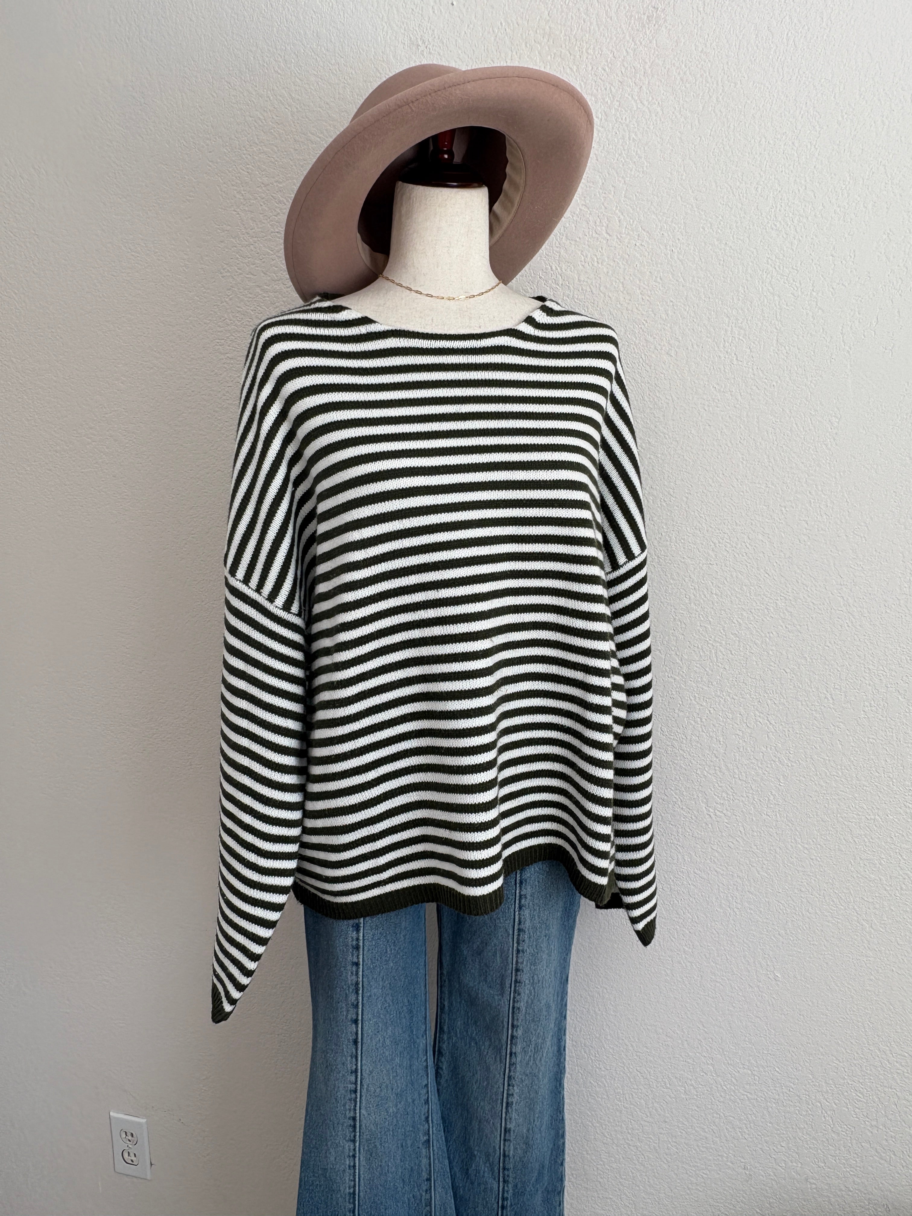 Carly Jean Los Angeles Striped Sweater (L)