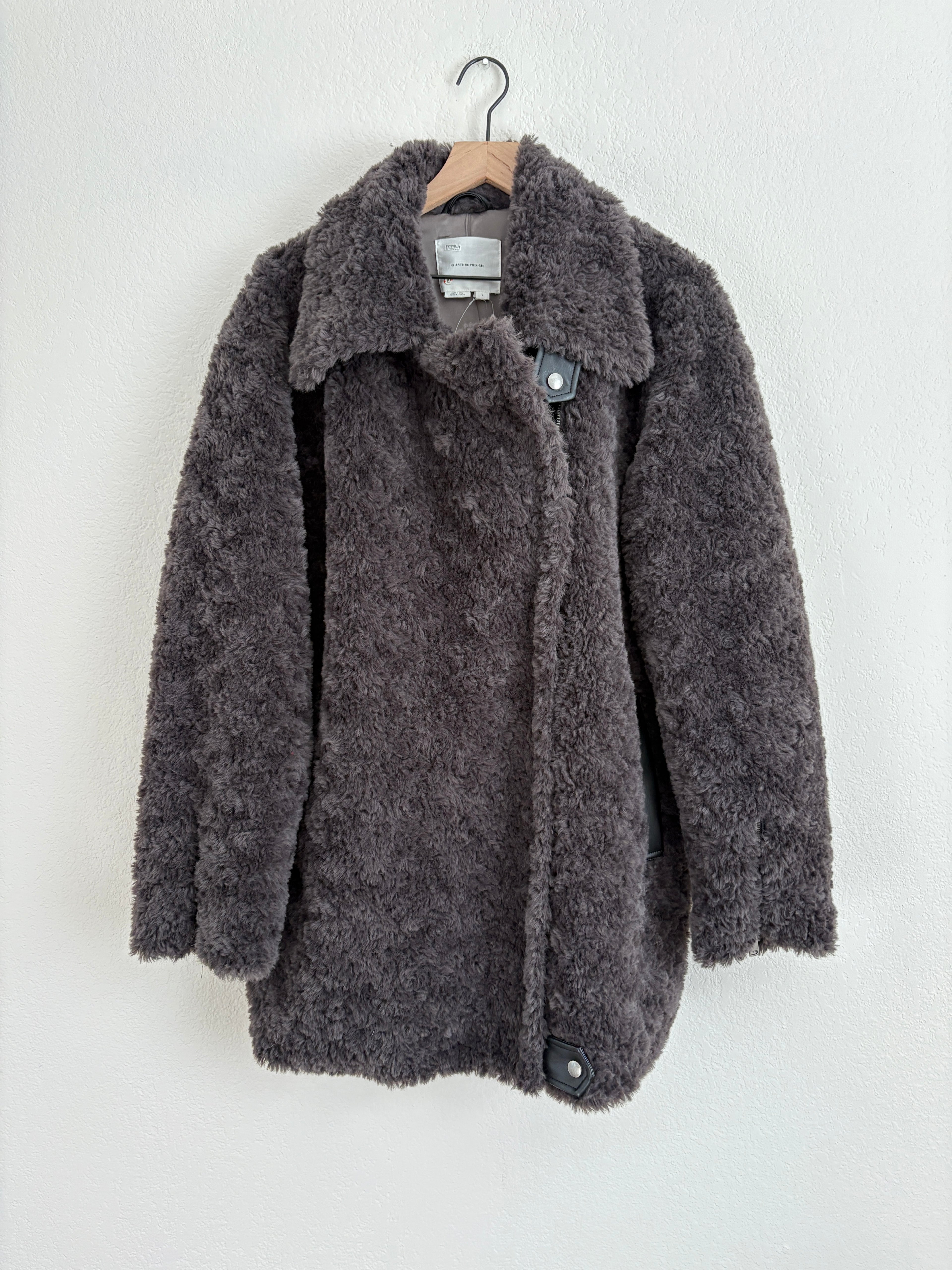 NWT Anthropologie Carly Faux Fur Jacket (L)