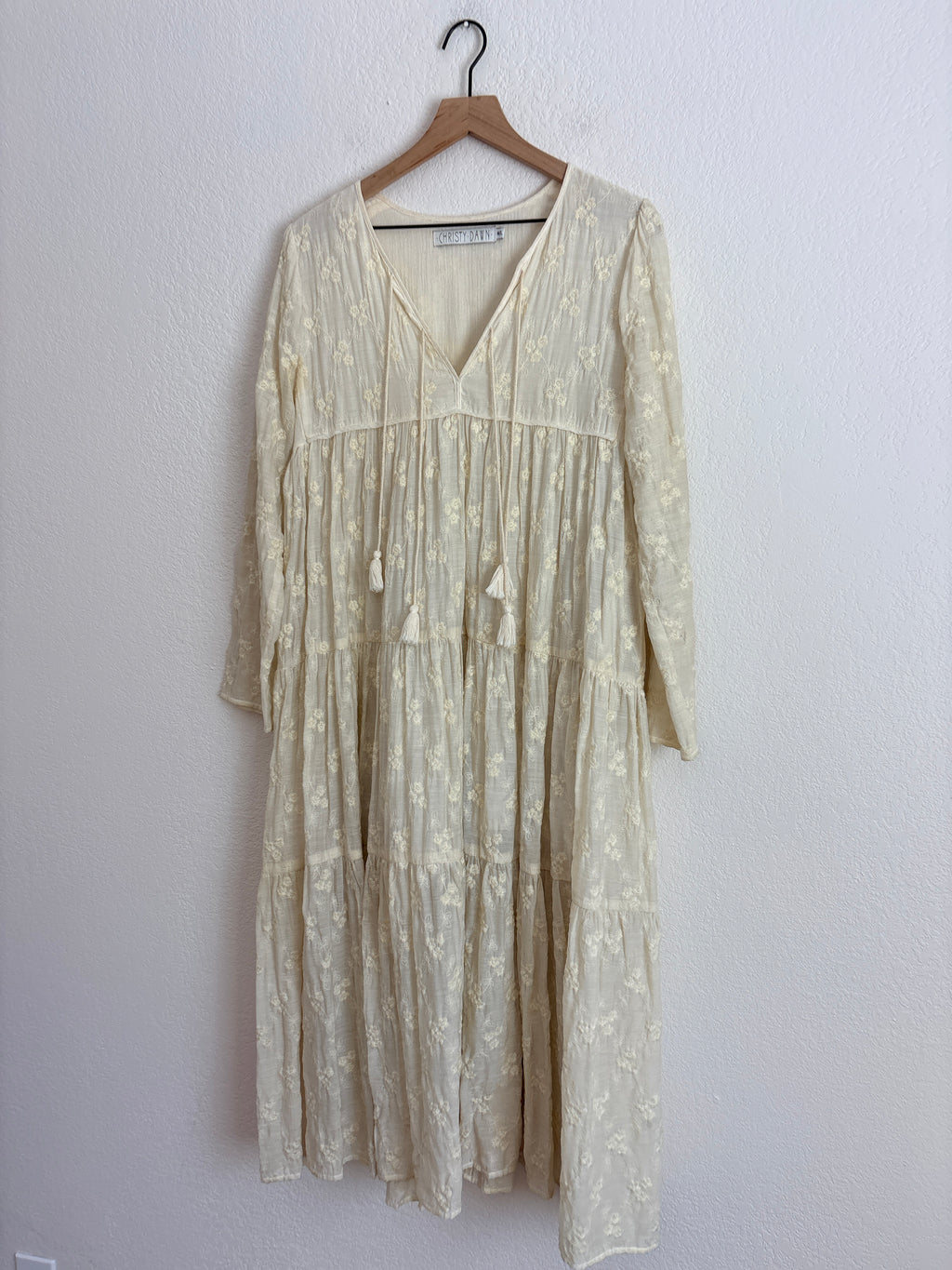 Christy Dawn Paloma Cream Embroidered Dress