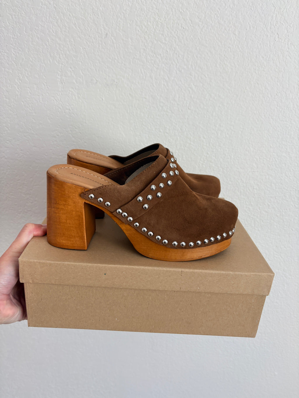New Anthropologie Studded Heel Clogs (7.5-8)