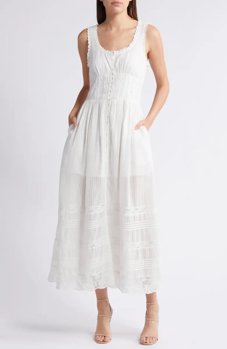 LoveShackFancy Santelle Lace Dress Coastal Cowgirl Cottagecore (8)
